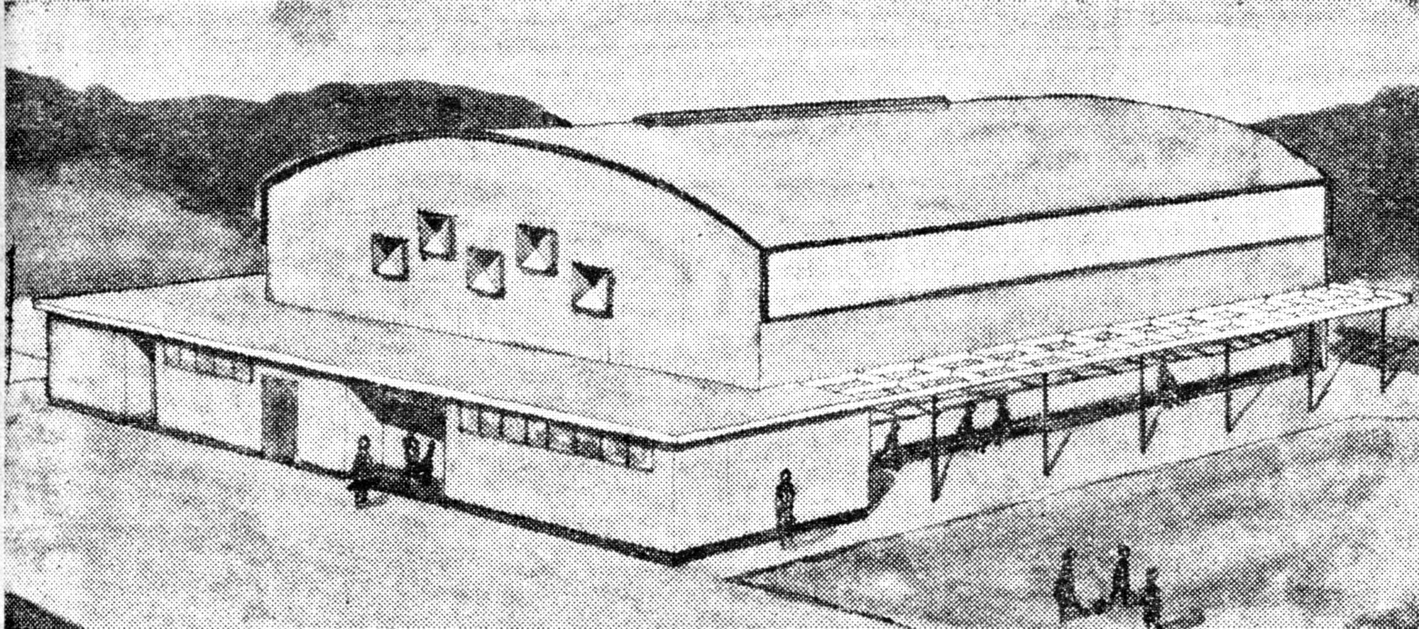 Upper Hutt College buildings 1964; gymnasium; architect's sketch.