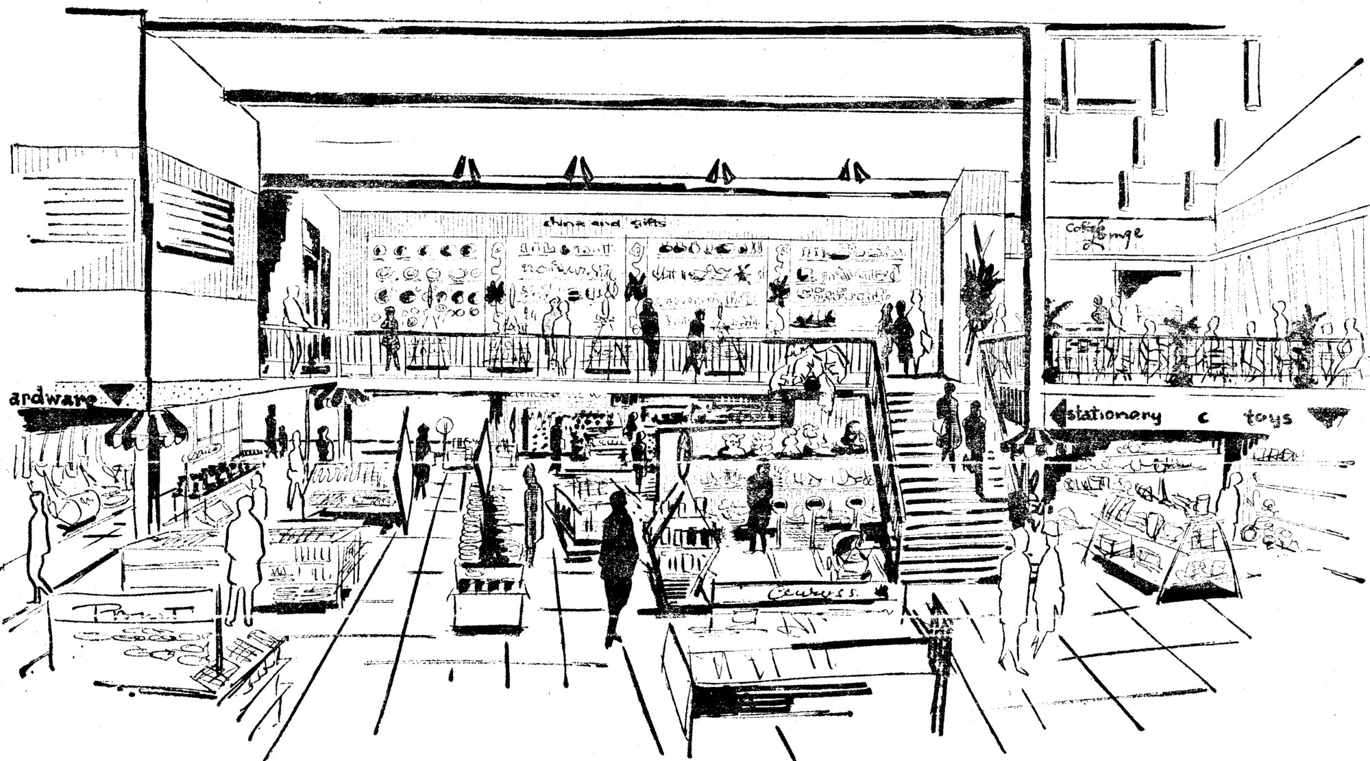 Hazelwoods buildings; 1964; expansion north of existing buildings; architect's drawing