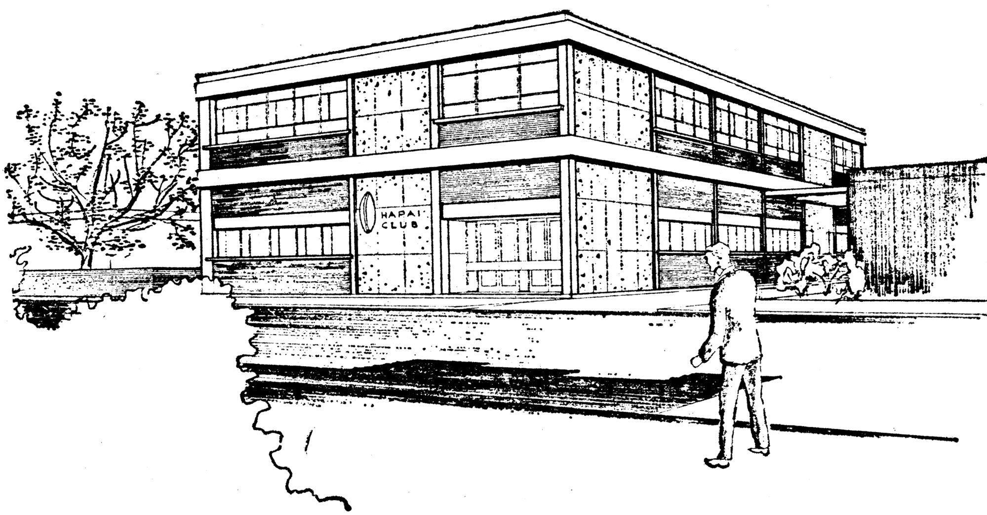 Hapai Club; Fergusson Drive building; architect's drawing 1964