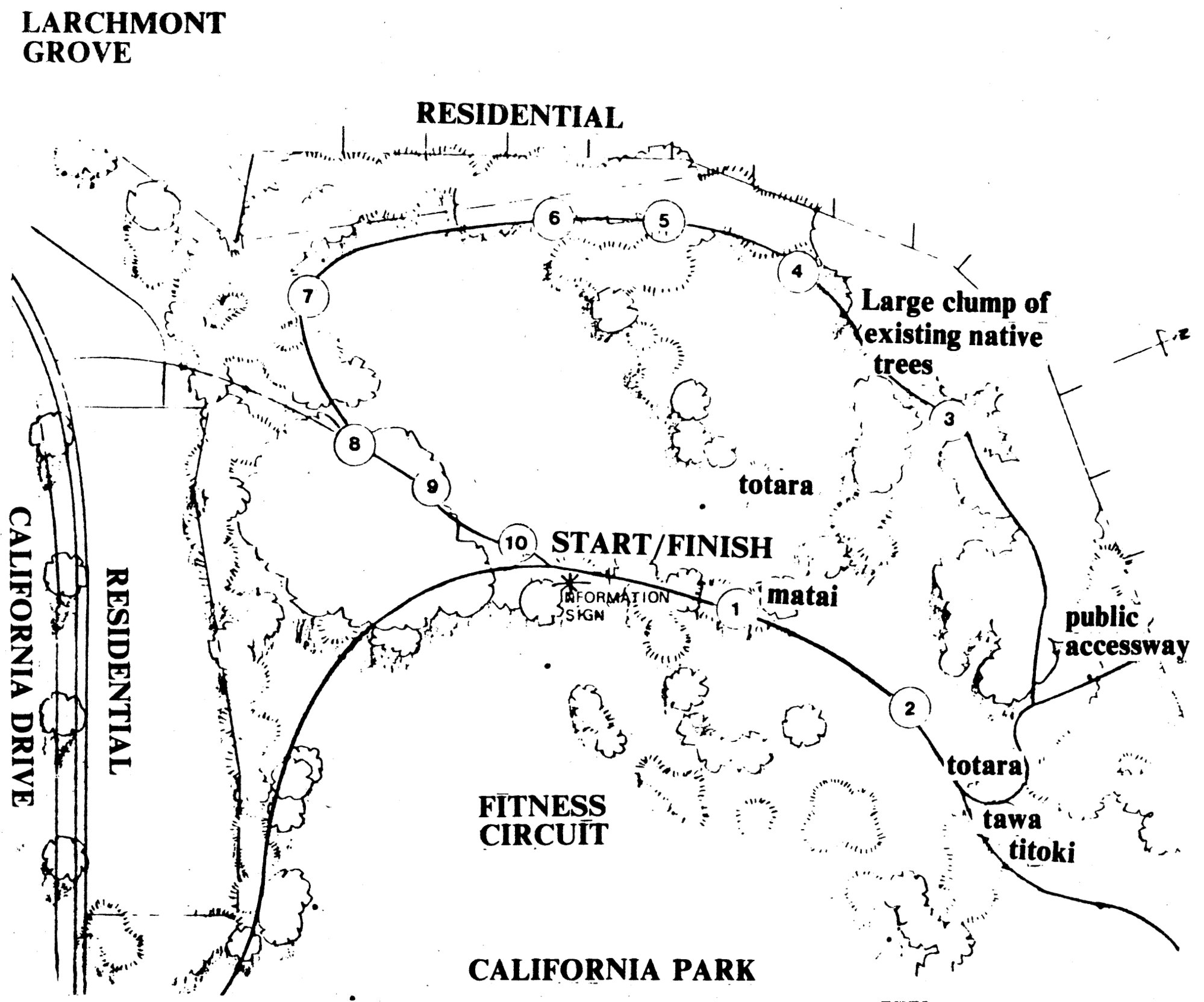 Totara Park; California Drive fitness circuit