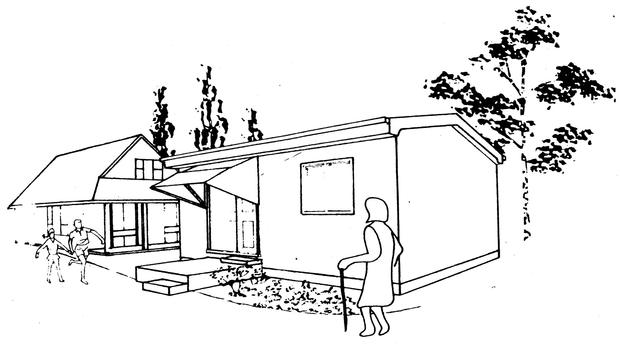 Granny flats; architect's sketch.