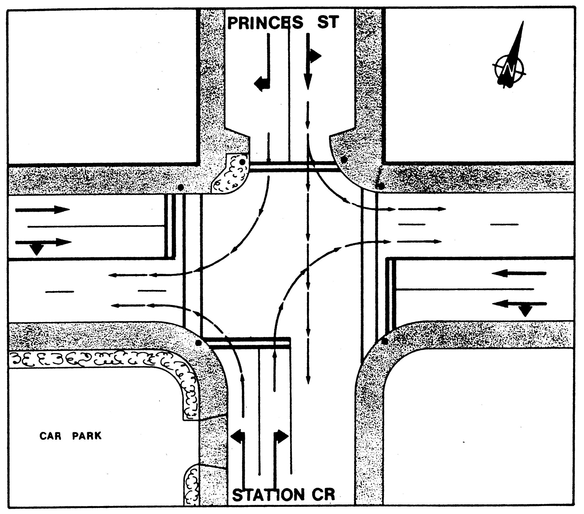 Traffic management 1984; Fergusson Drive/Princes Street intersection