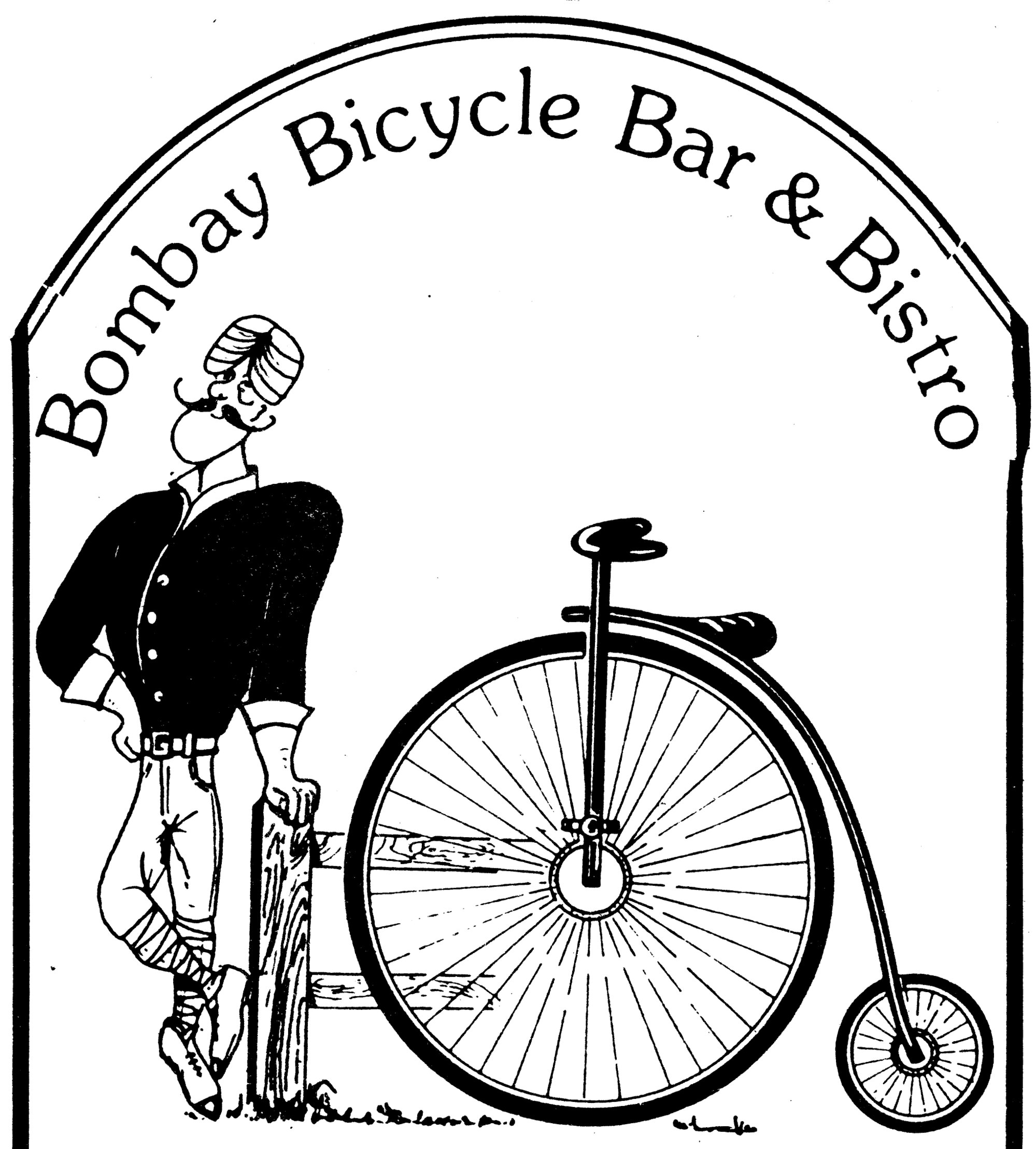 Bombay Bicycle Bar &amp; Bistro; advertising logo, August 1984