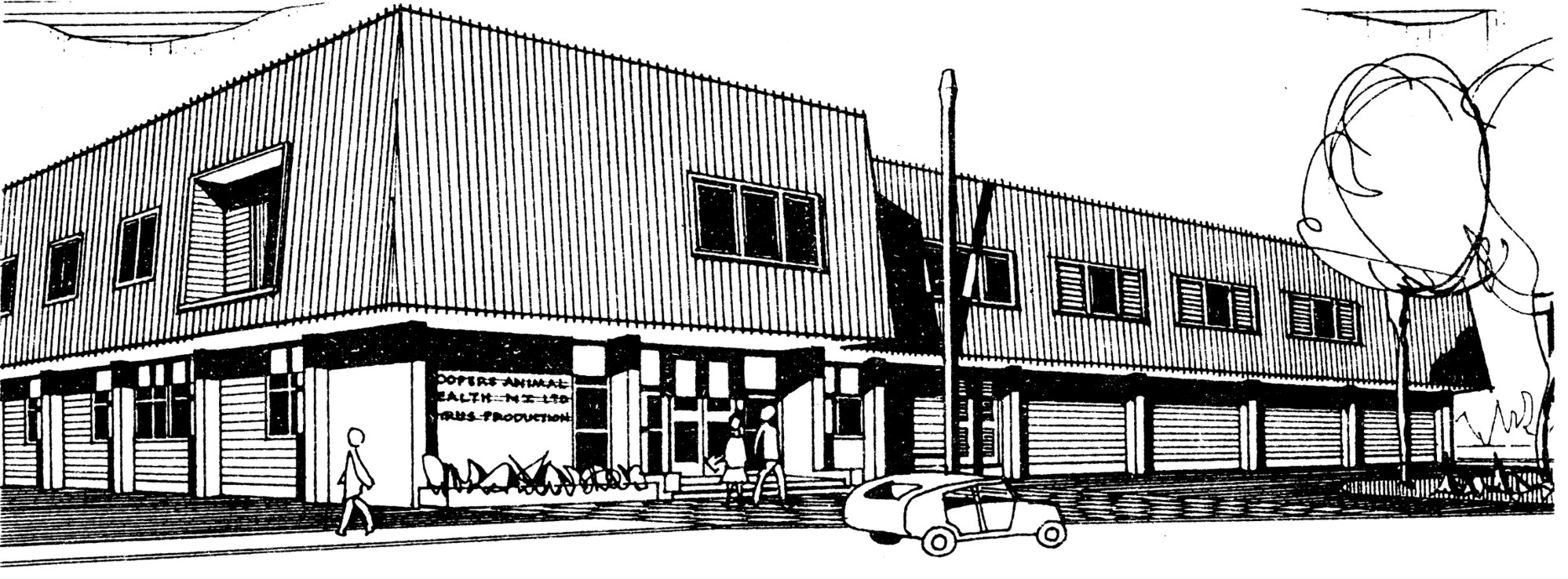 Coopers Animal Health; vaccine factory, corner of Whakatiki Street, Shakespeare Avenue