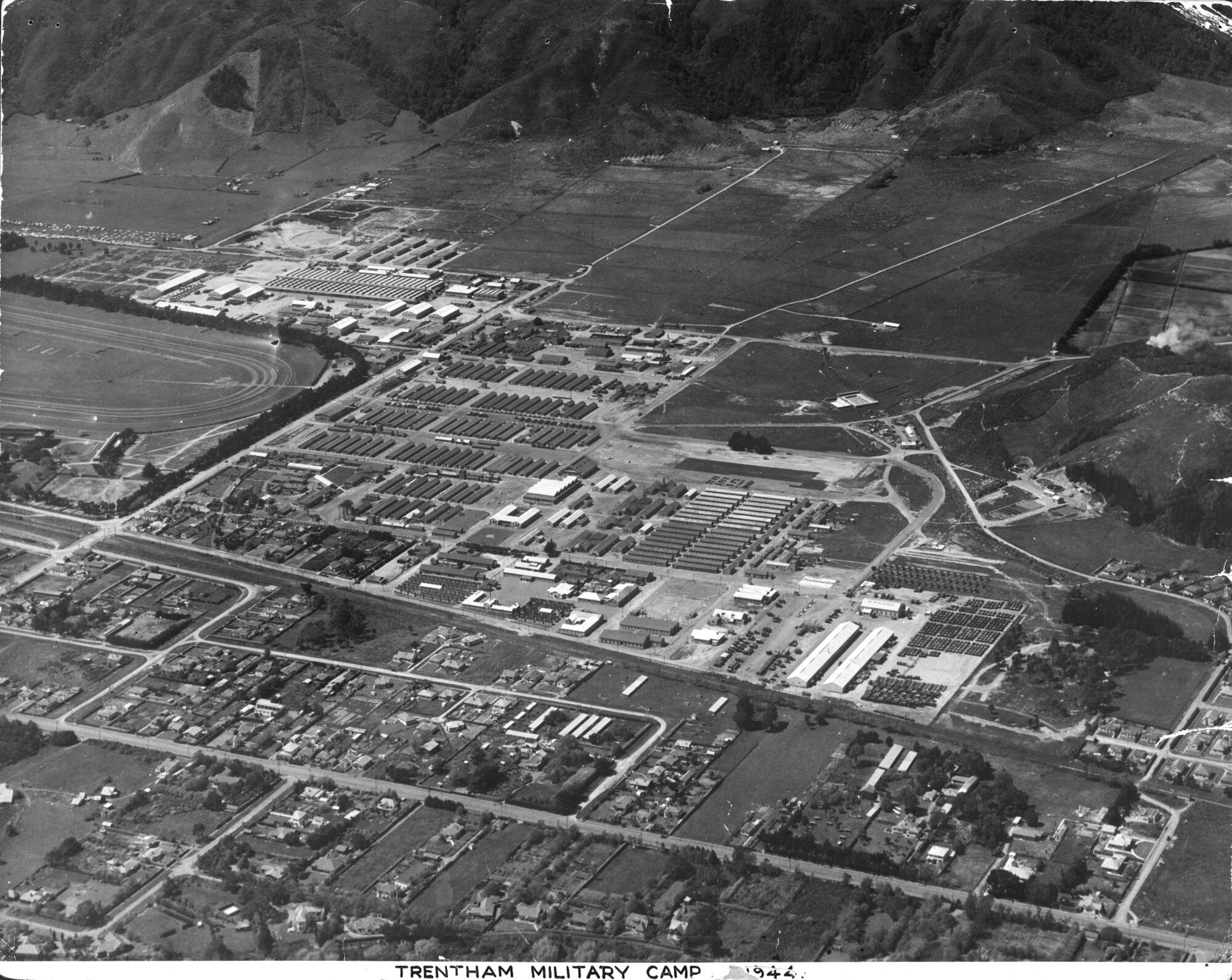 Aerial view; Trentham Military Camp 1944.