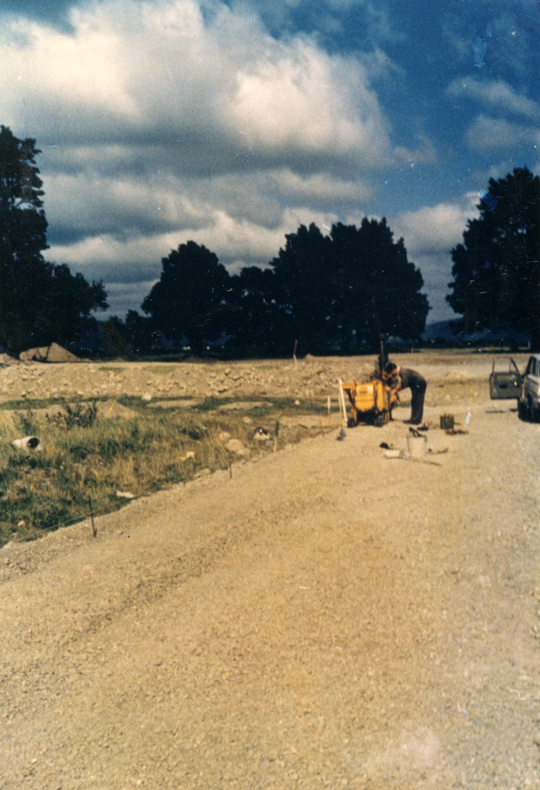Totara Park bridge site; earthworks at northern bank.