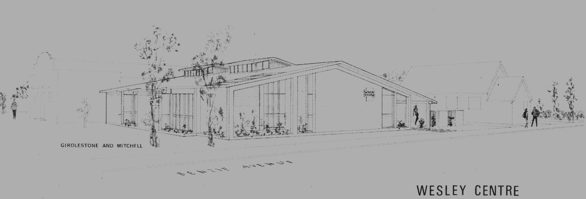 Wesley Centre, corner of Fergusson Drive and Benzie Avenue; architects' drawing
