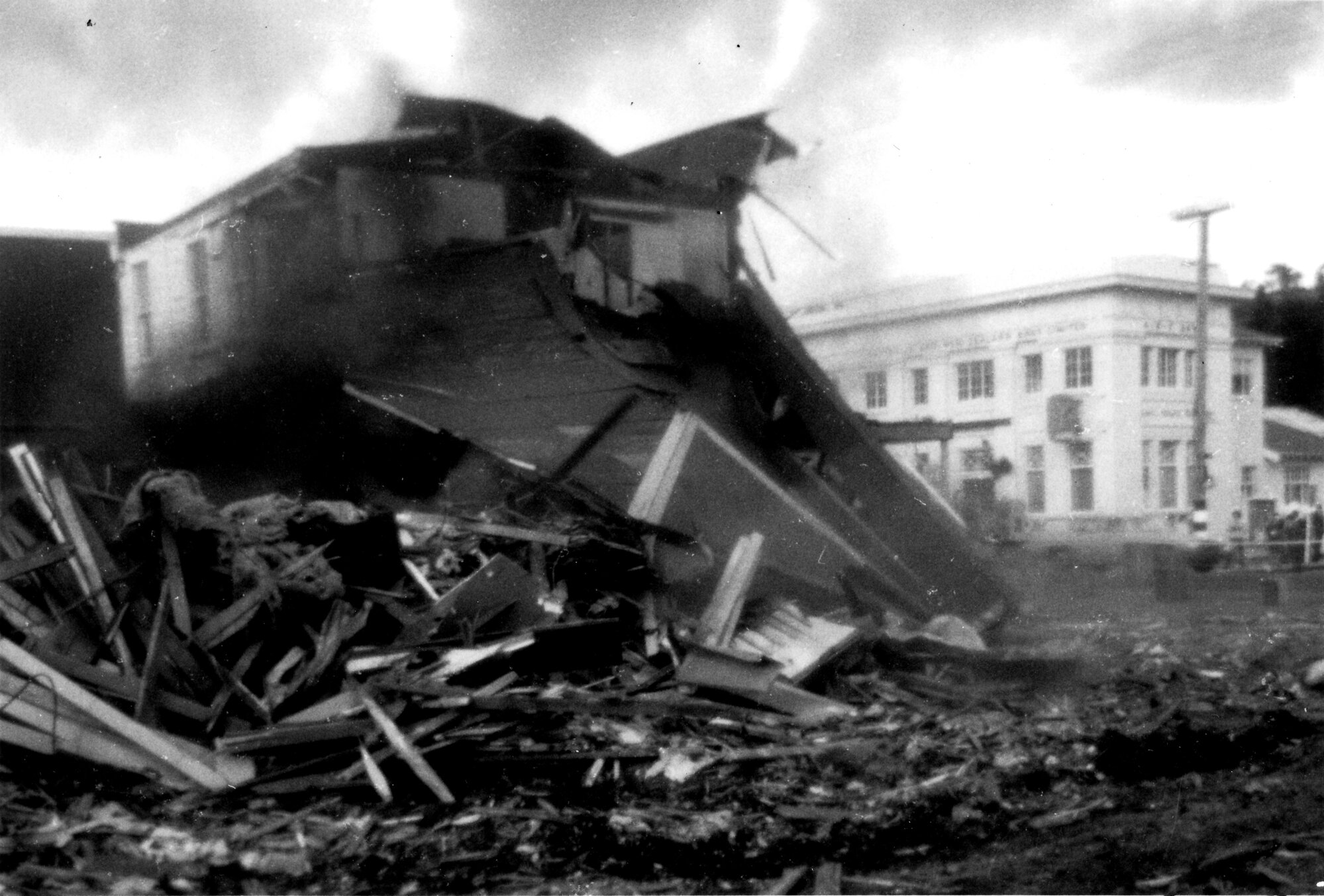 Demolition of Provincial Hotel; Main Street, opposite Station (later Geange) Street - 1972.