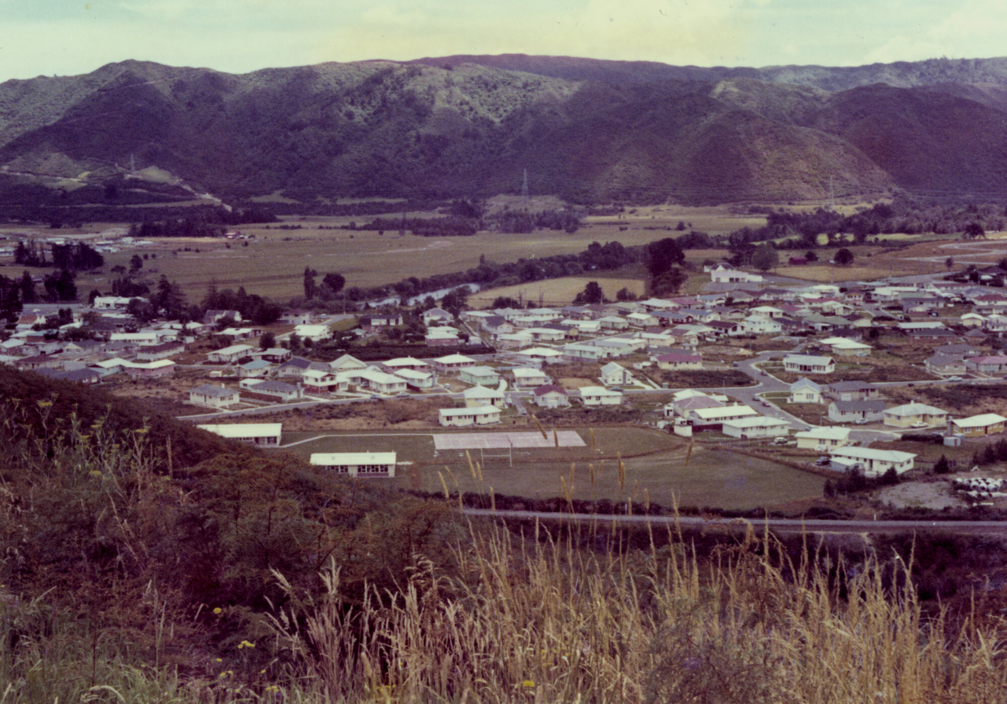 Maoribank from Mangaroa Hill 1971 (2); looking north-west