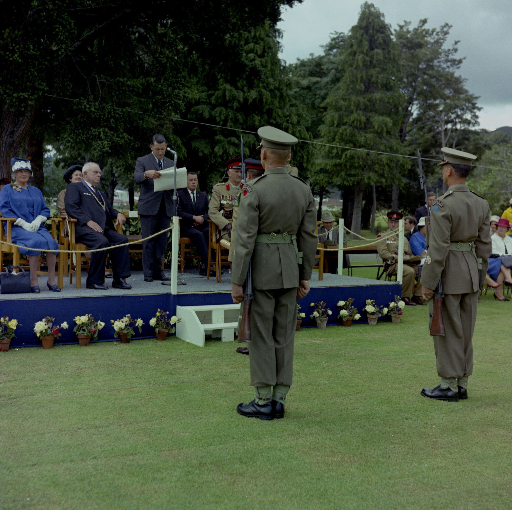Army charter march 3; Maidstone Park; declaration being read.