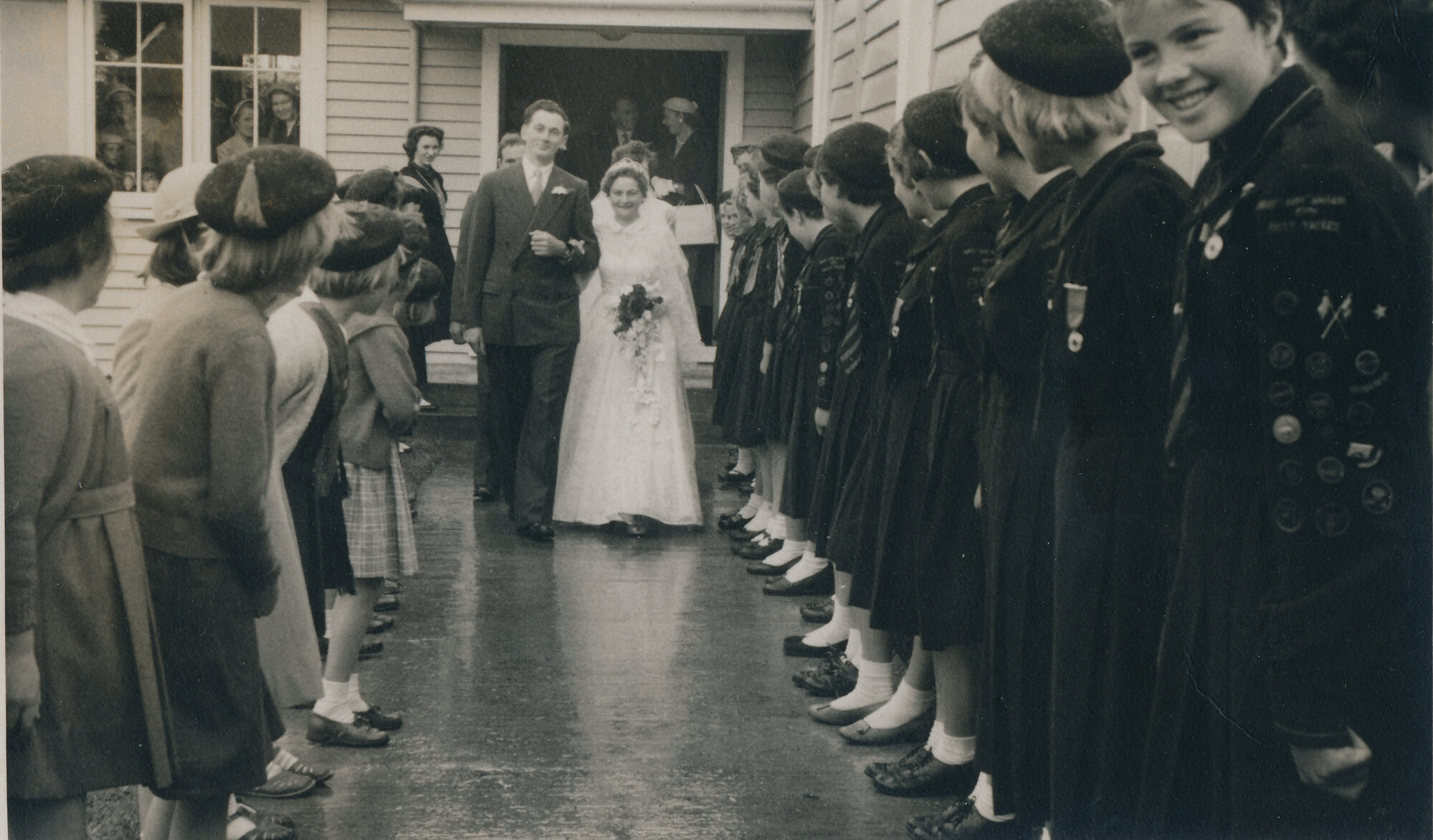 Girls' Brigade Perform Guard of Honour at a Wedding