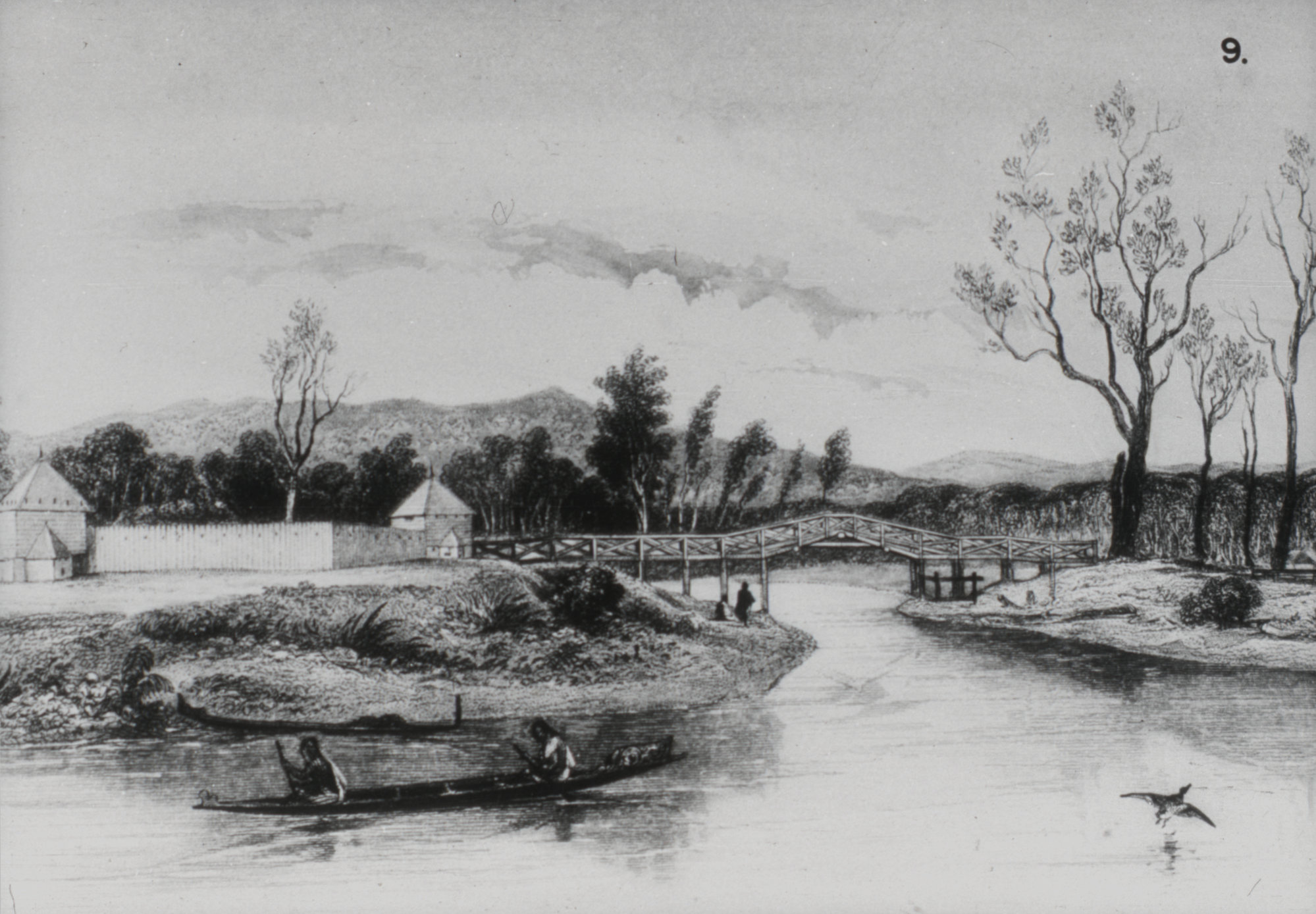 Hutt Valley History  9; Early History 009; the 'Willow Pattern'  foot-bridge.