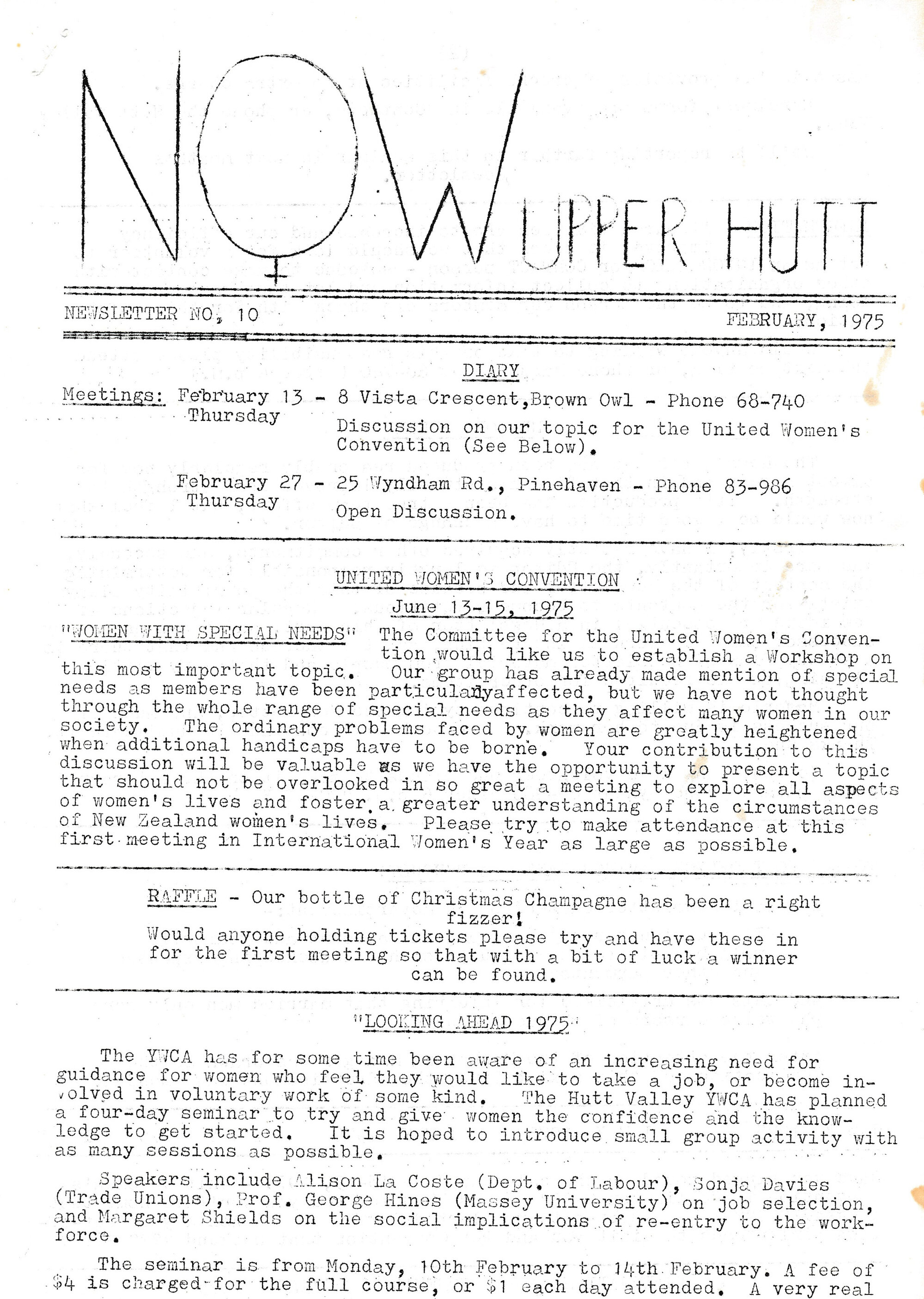 N.O.W Upper Hutt; February 1975; Issue 10