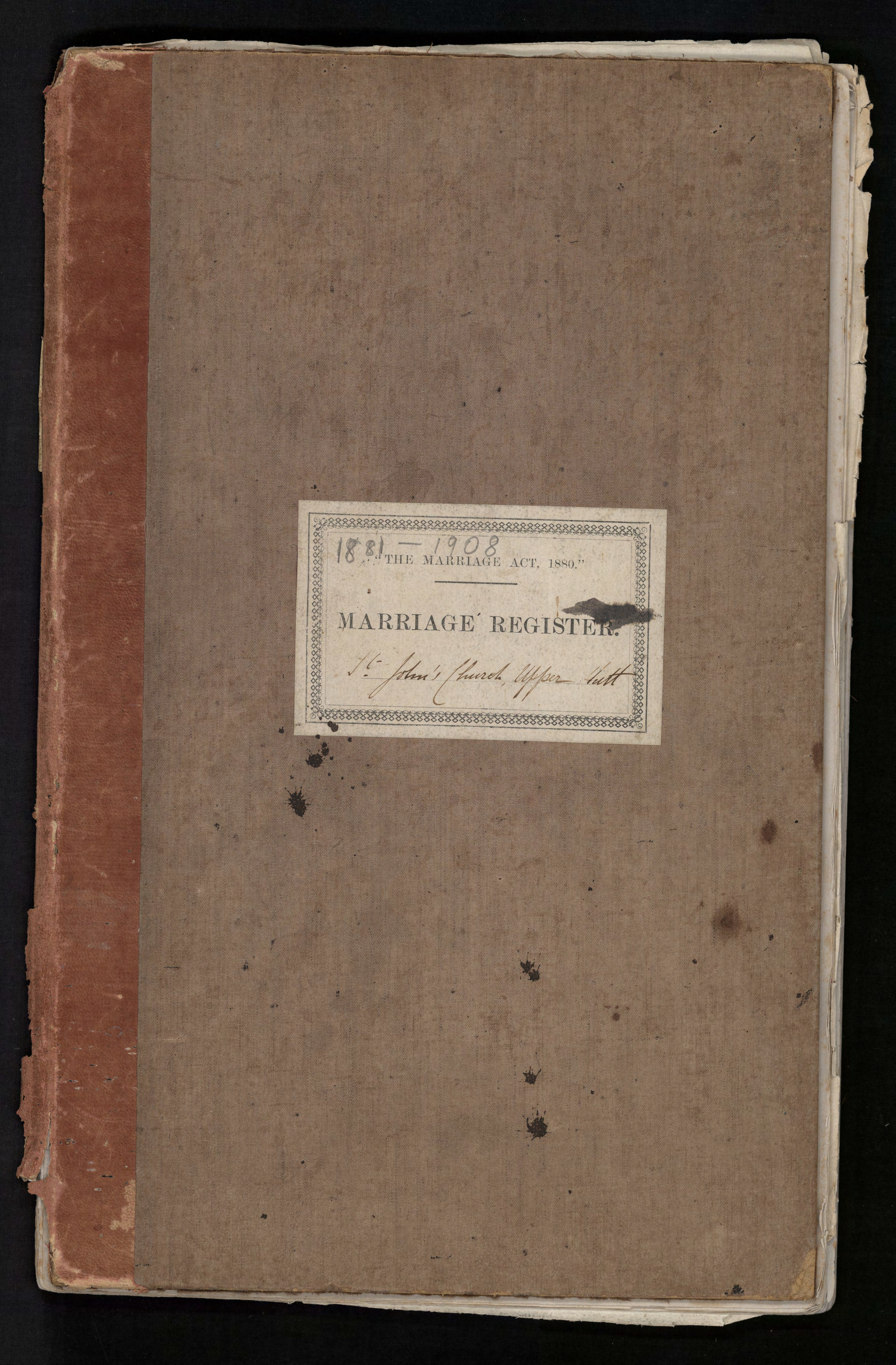 St Johns Marriage Register 1881 - 1908