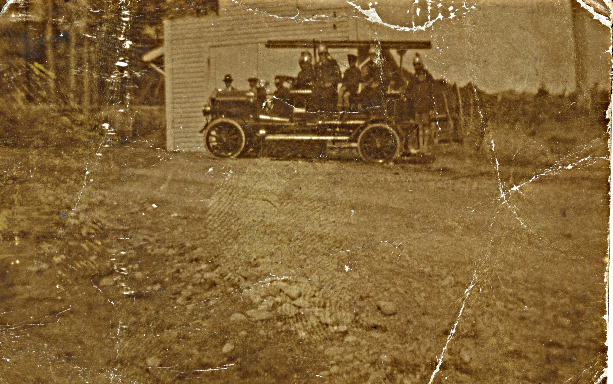Silverstream Volunteer Fire Brigade building 1; Chatsworth Road; Dennis appliance