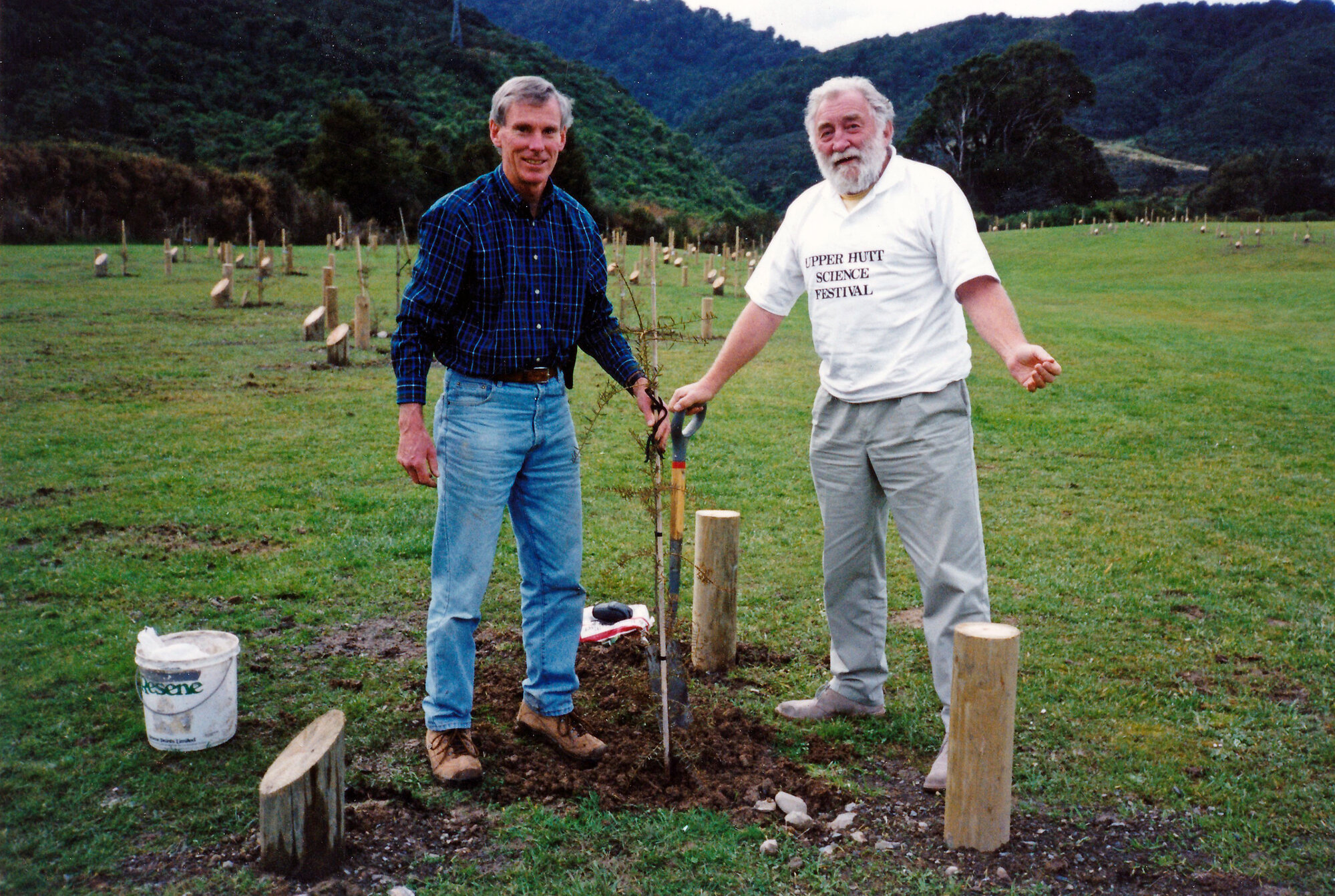 David Bellamy planting at Kaitoke Regional Park, 2000