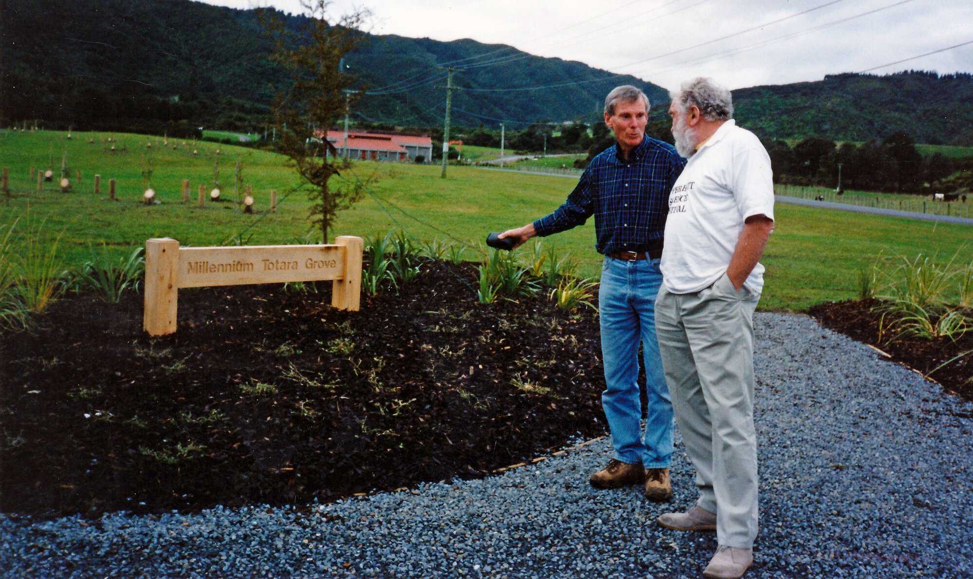David Bellamy planting at Kaitoke Regional Park, 2000