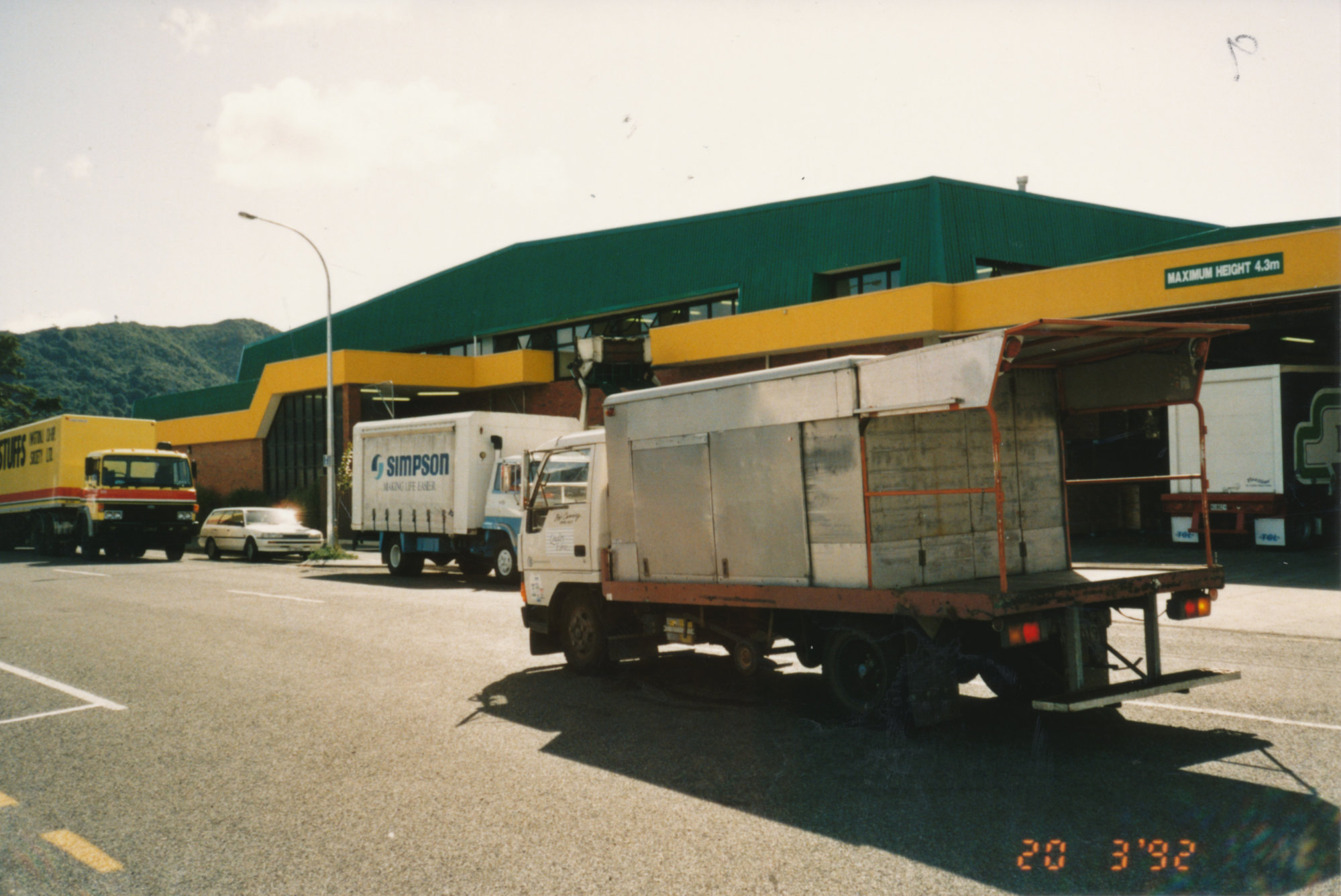 Pak'n Save, Gibbons Street; trucks waiting to deliver goods