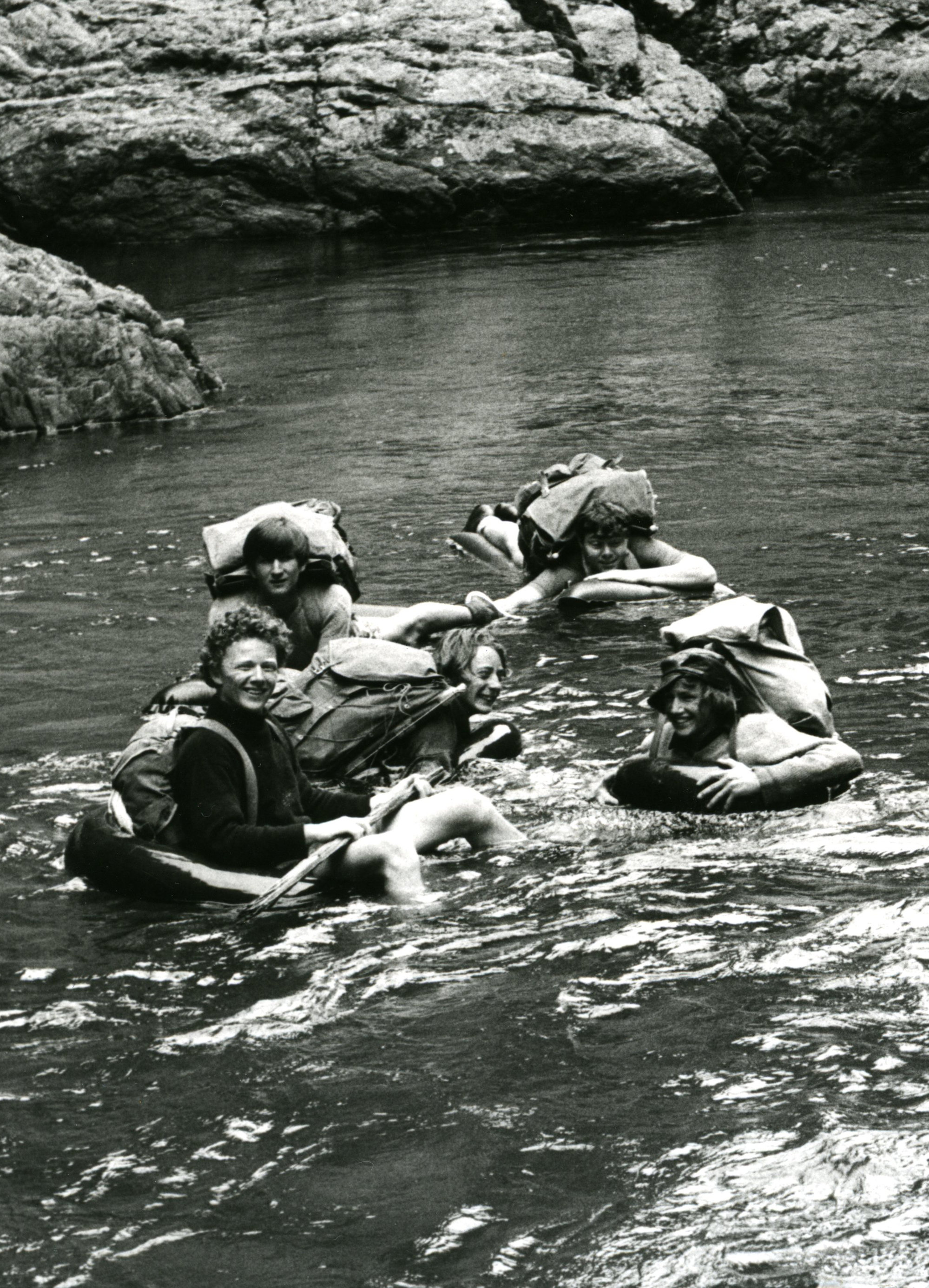 Youth in river, probably early 1970s