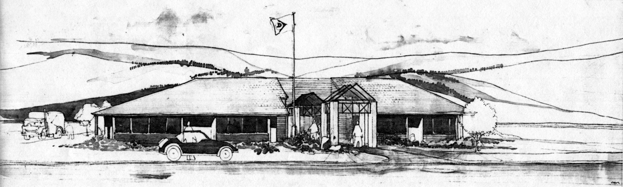 Dunlop head office 1986 1; first proposal; front elevation