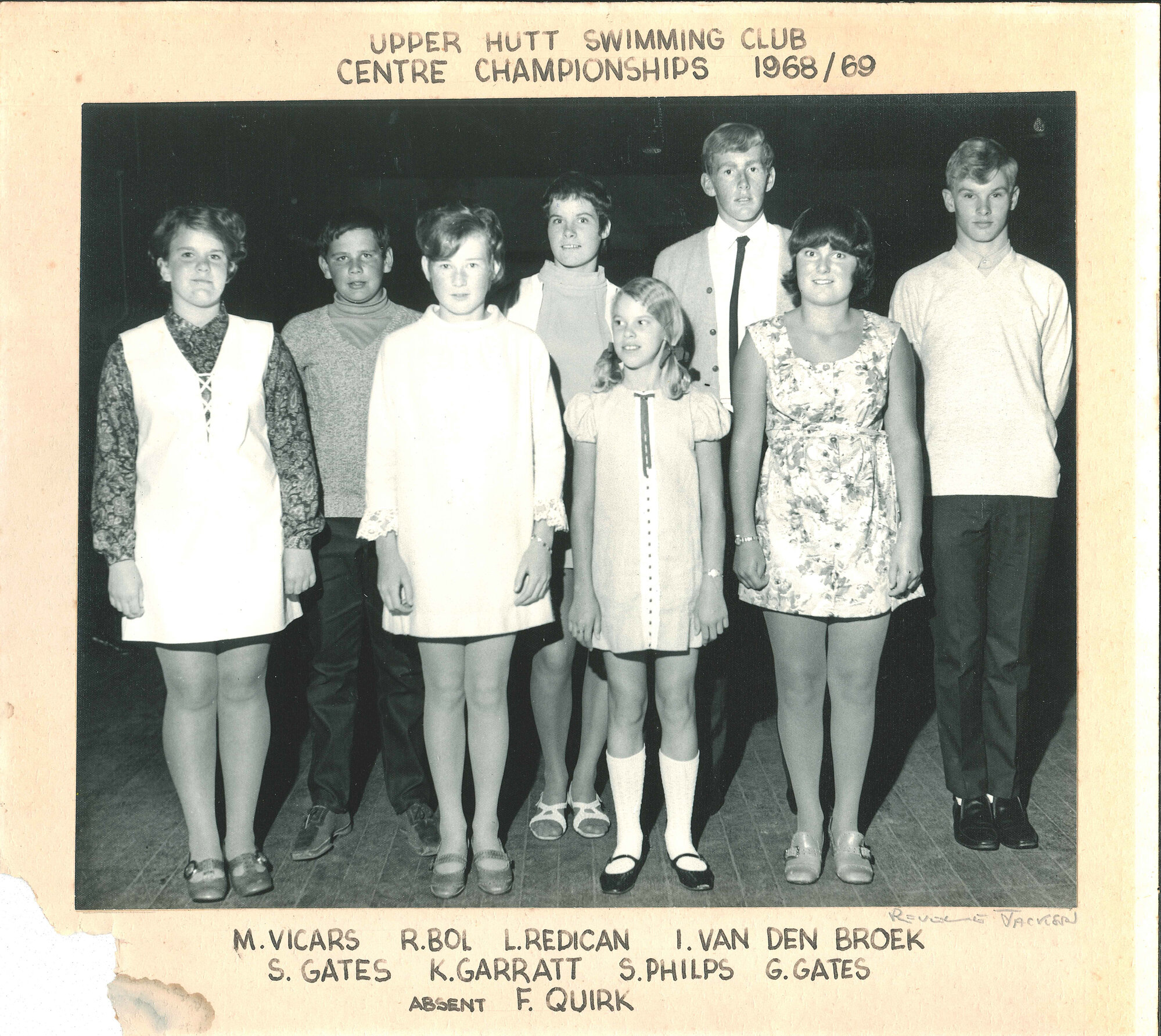 Upper Hutt Swimming Club centre championships team, 1968/69