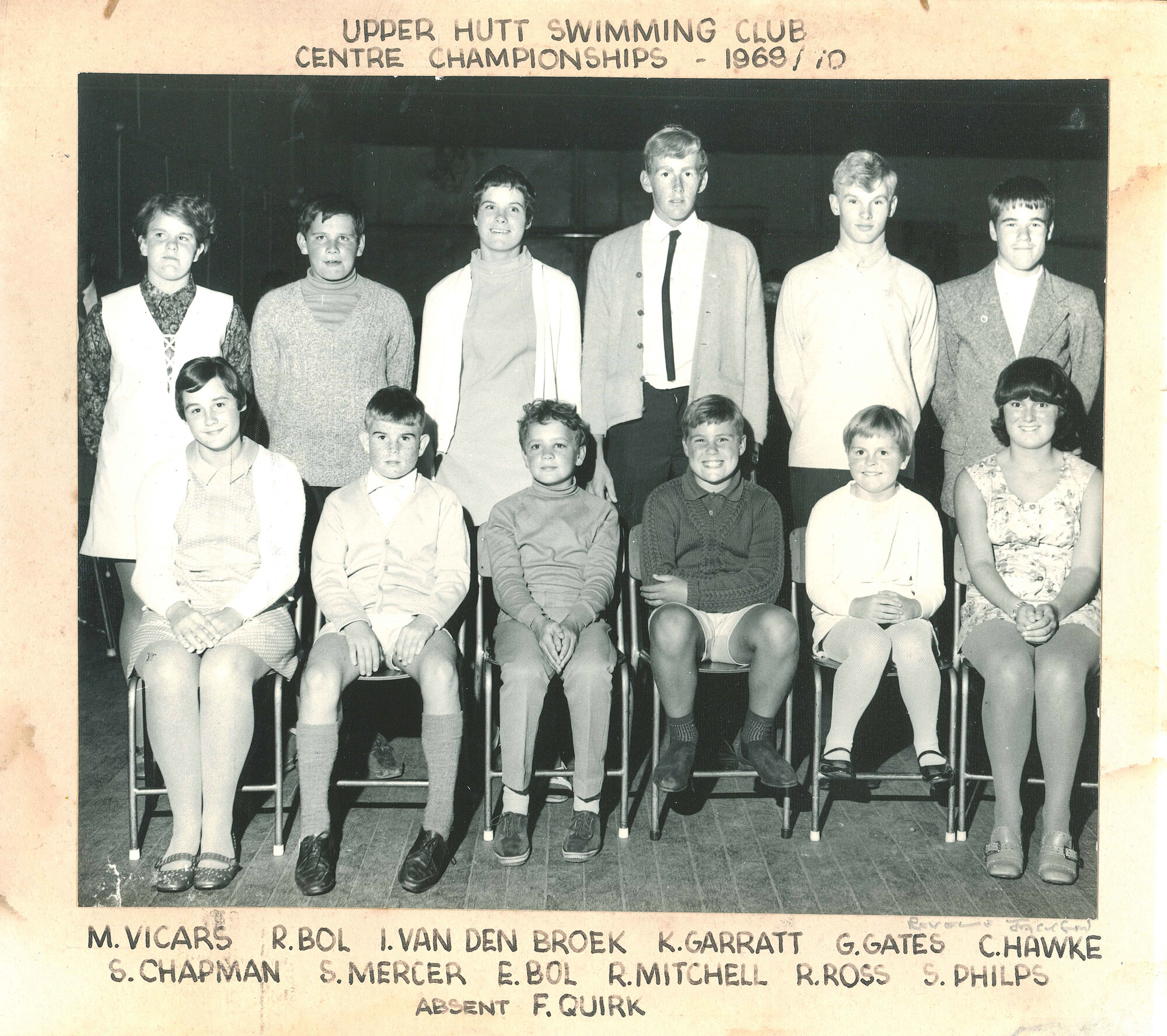 Upper Hutt Swimming Club, centre championships, 1969/70