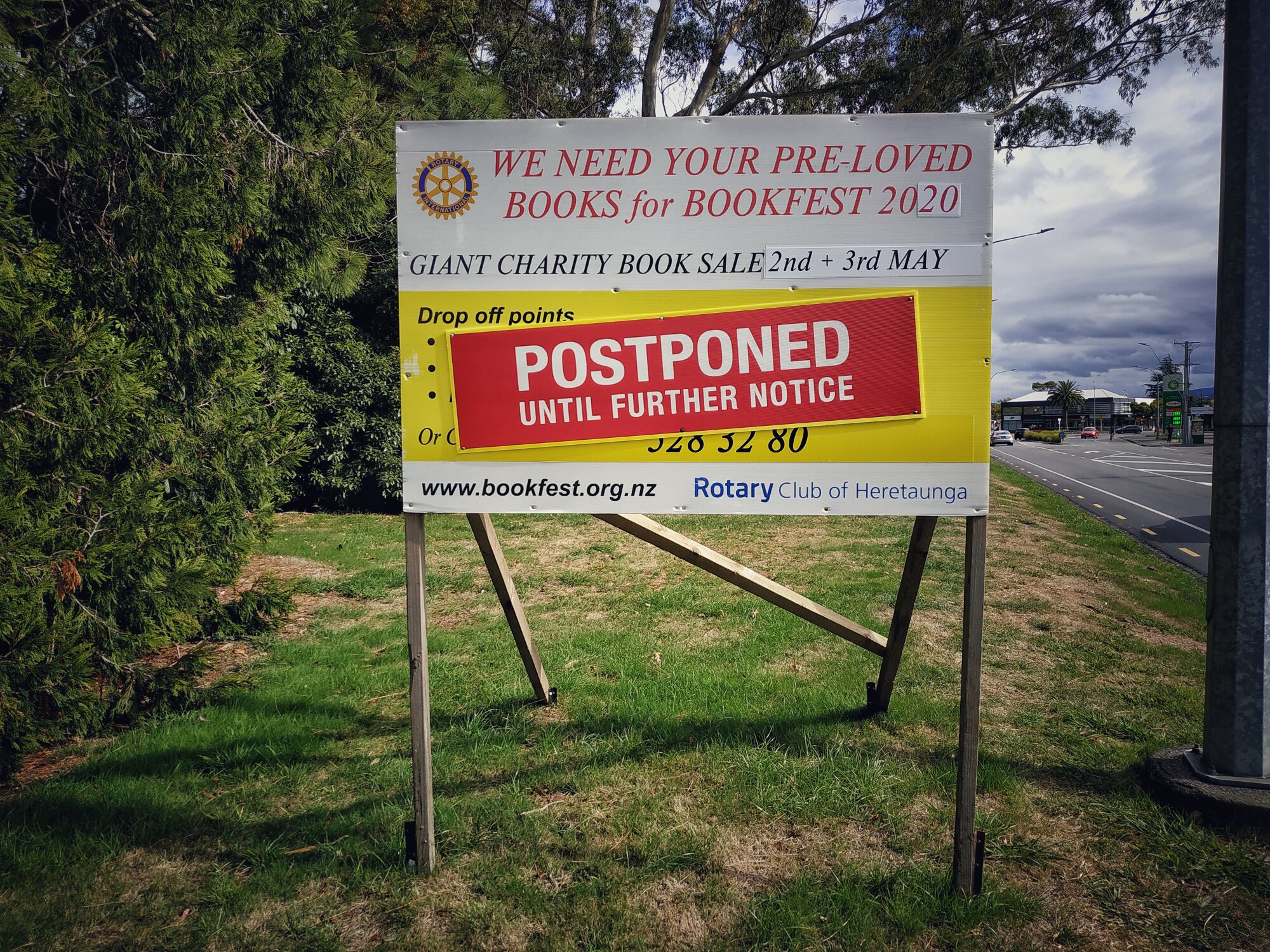 Bookfest sign during Covid-19 Level 4 lockdown