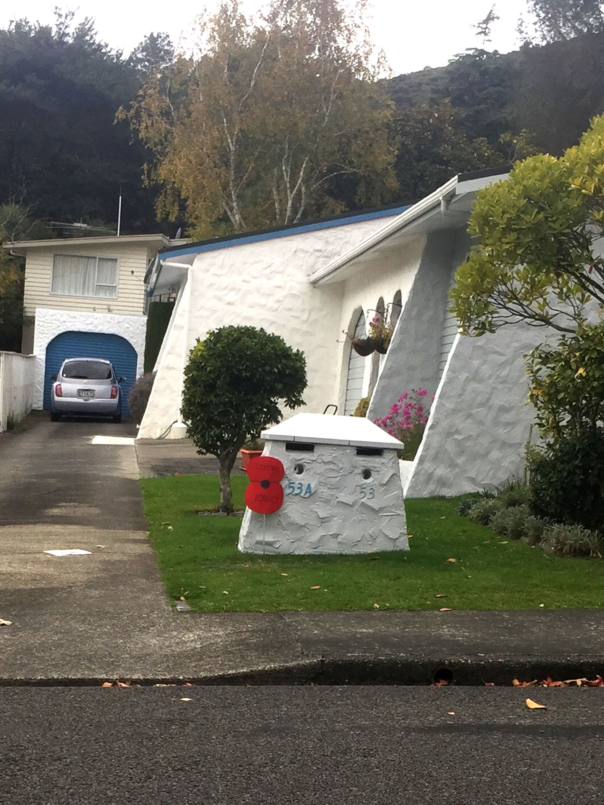 Poppy mailbox tribute, Pinehaven, Anzac Day 2020