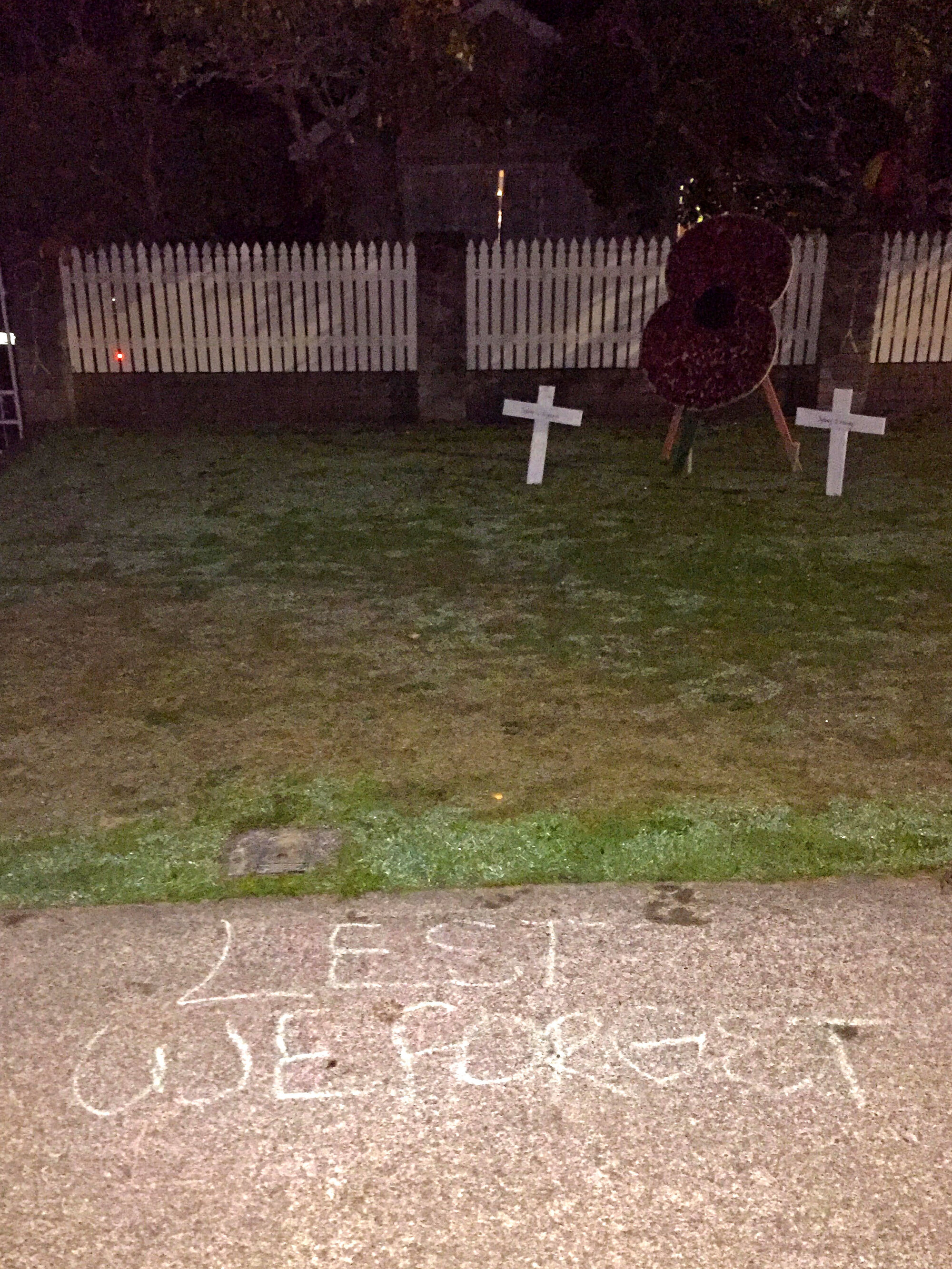 Lest We Forget tribute, Pinehaven. Anzac Day 2020
