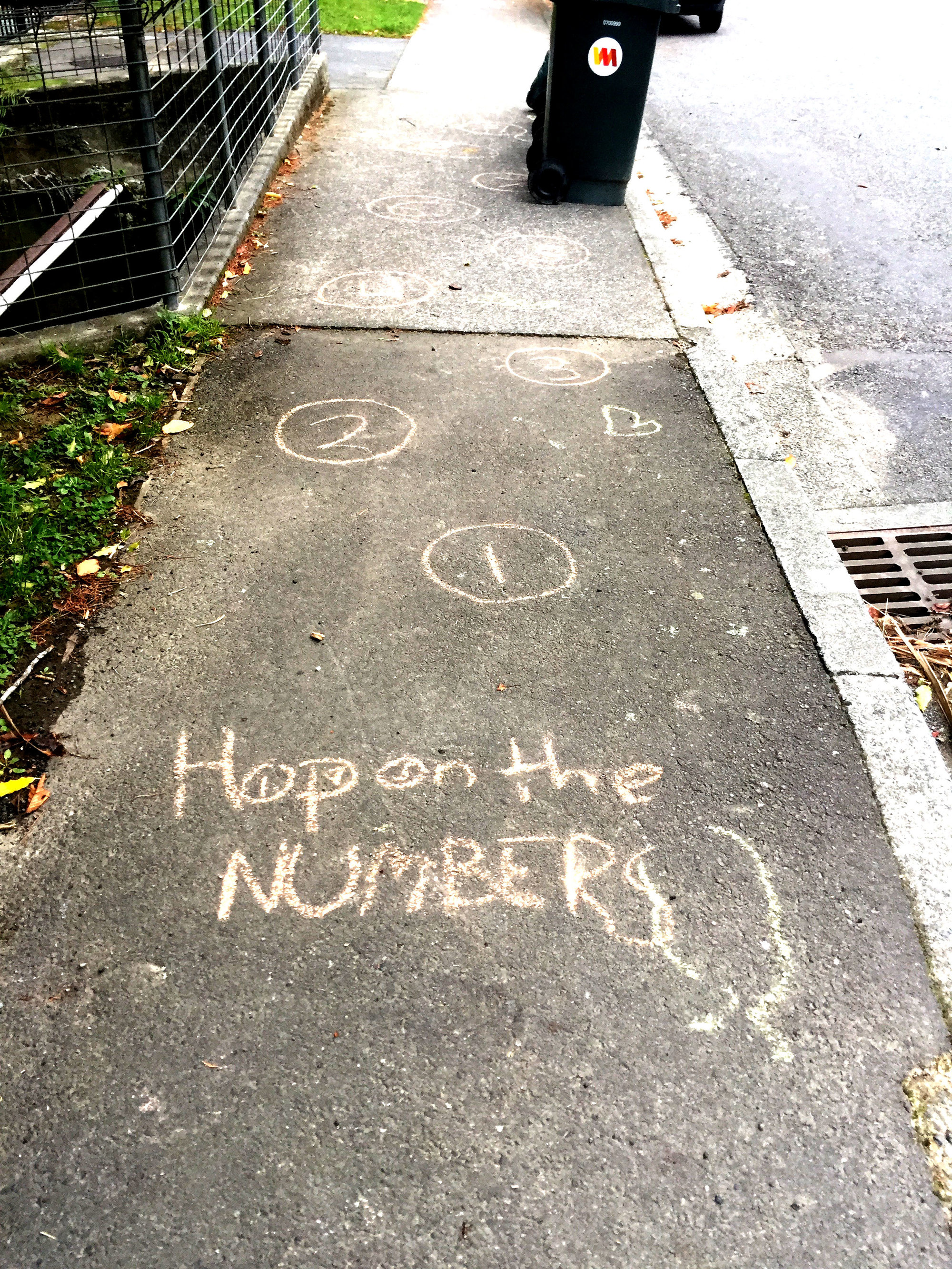 Pavement hopscotch lockdown image, Pinehaven 