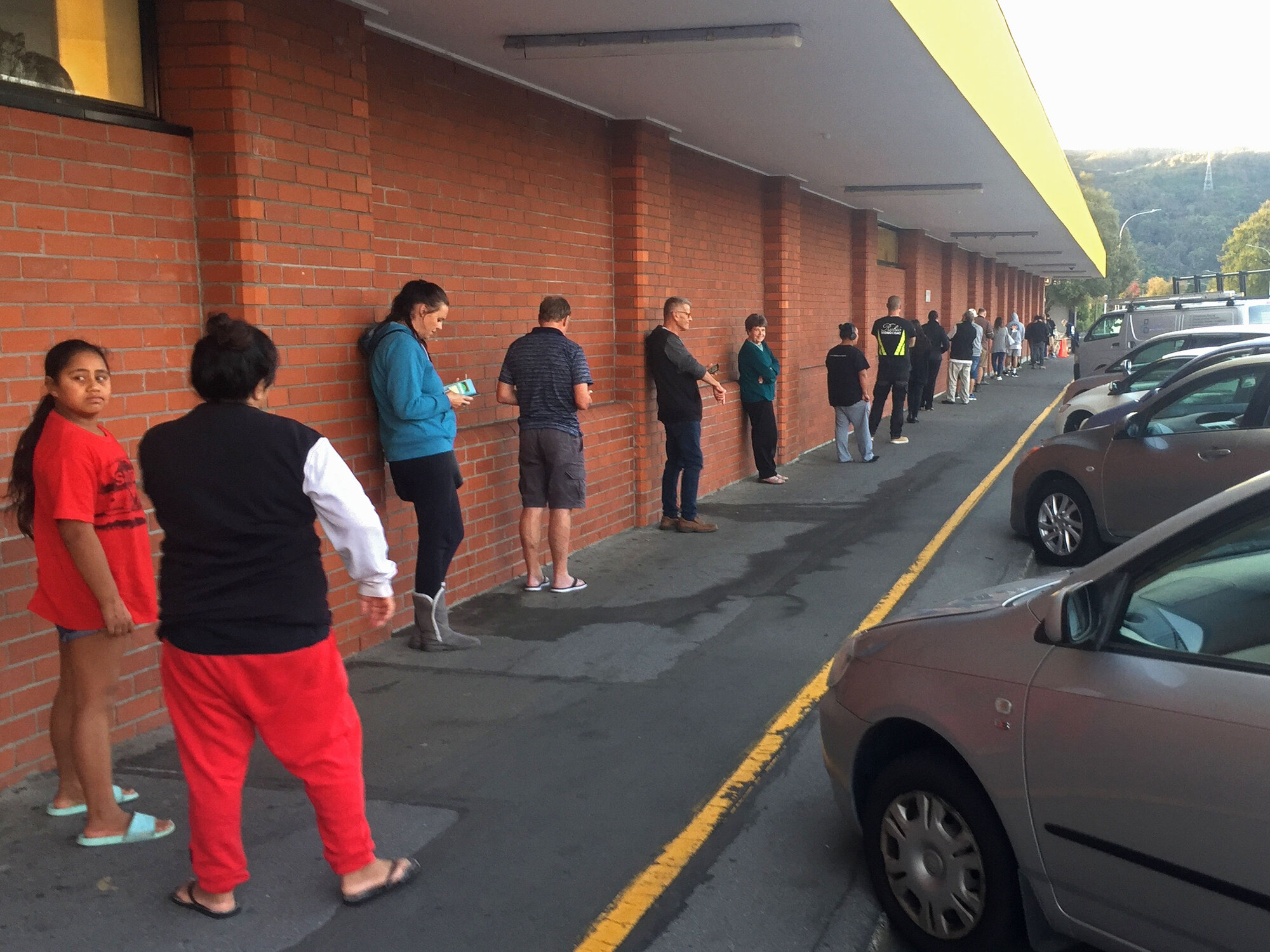 Queue outside Pak'nSave supermarket 