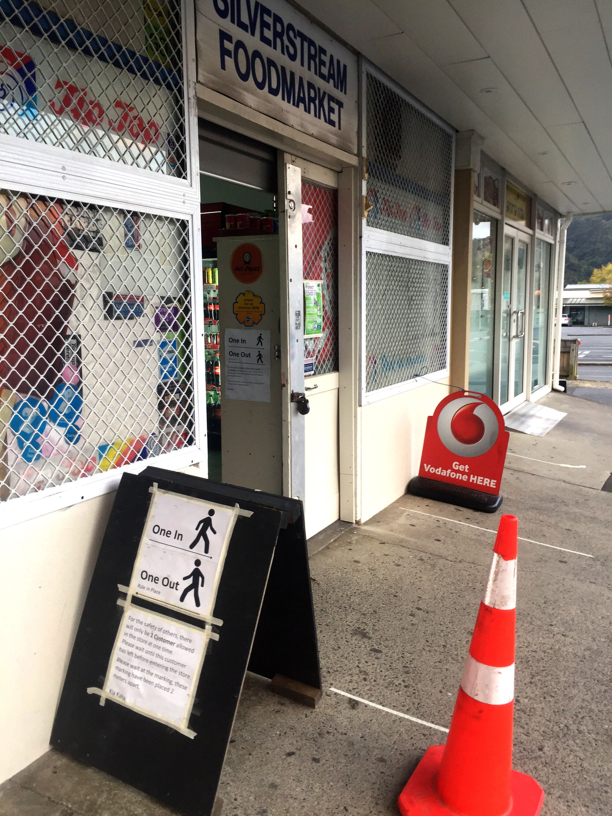Covid-19 notices at Silverstream Foodmarket