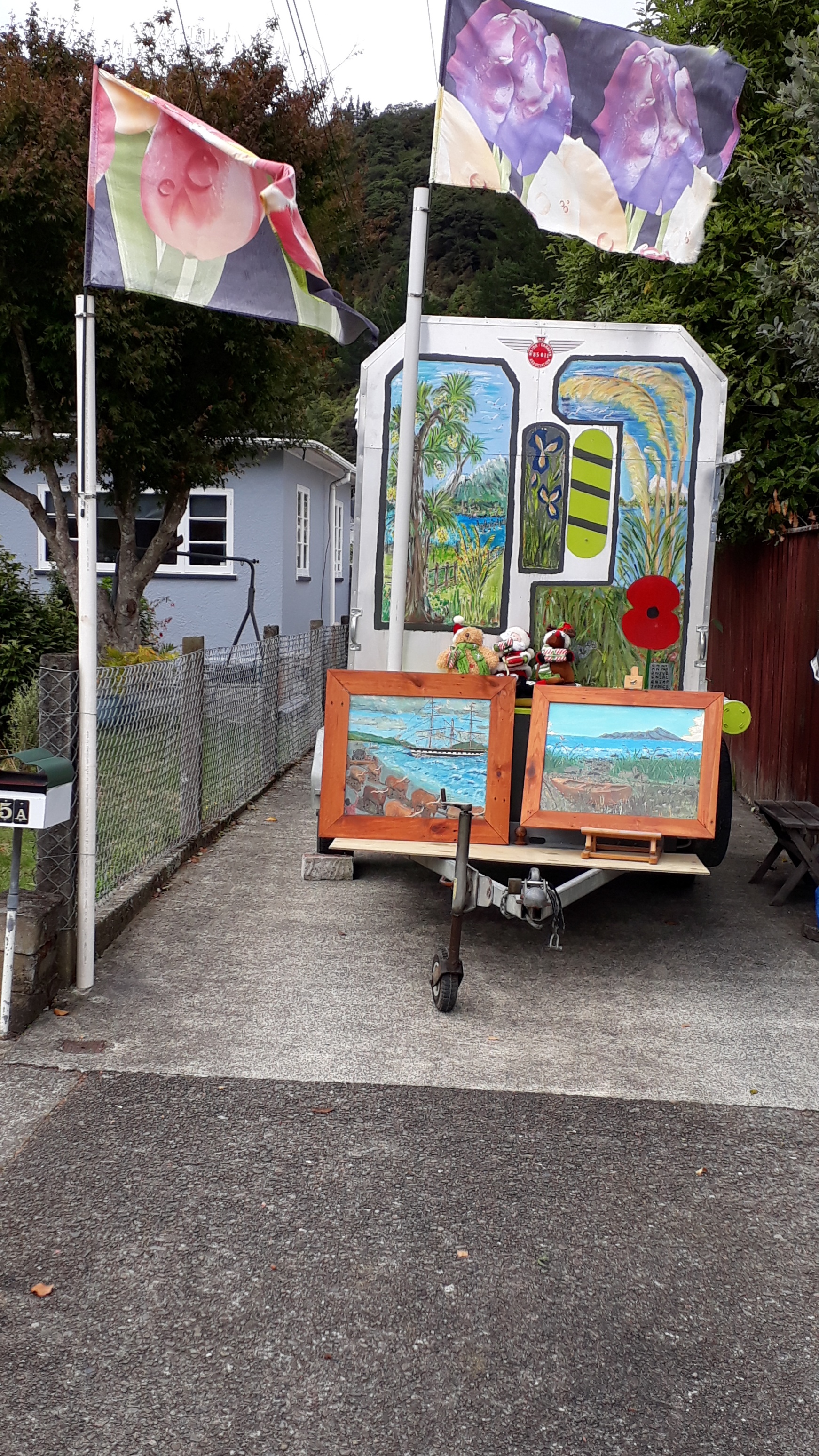 Trevor Porter's driveway art gallery