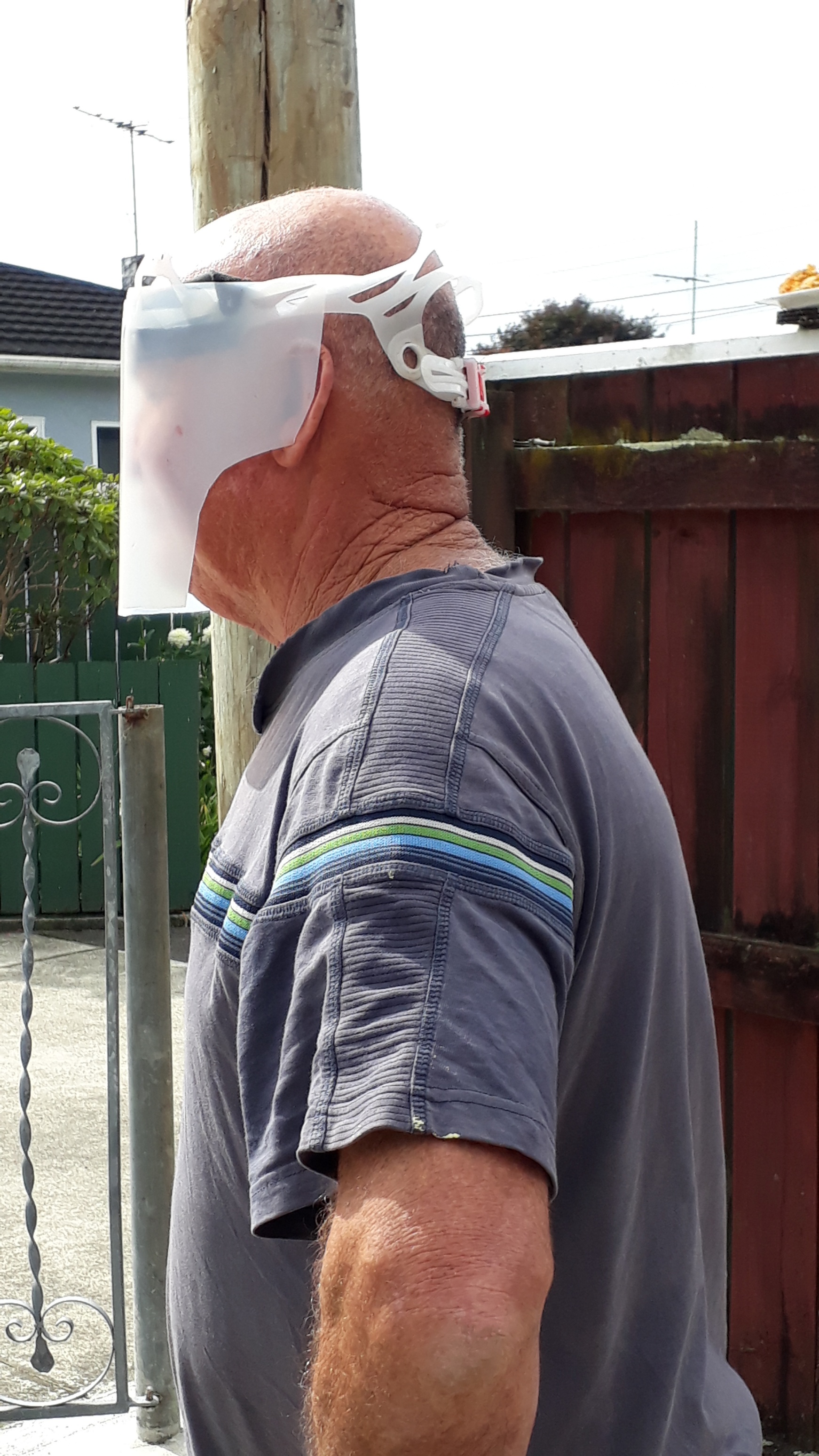 Trevor Porter's homemade face shield