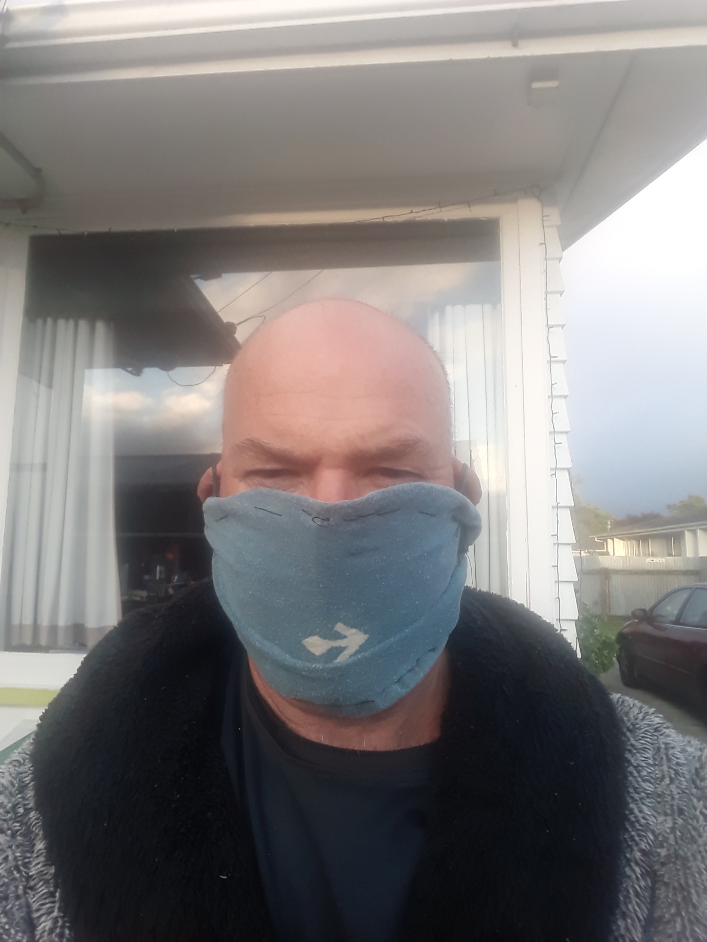 Trevor Porter's homemade face mask