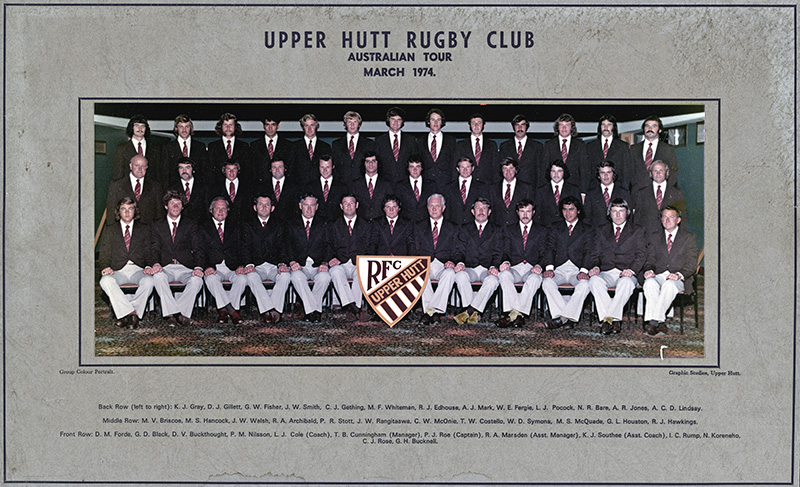 Upper Hutt Rugby Football Club 1974; Australian tour group.