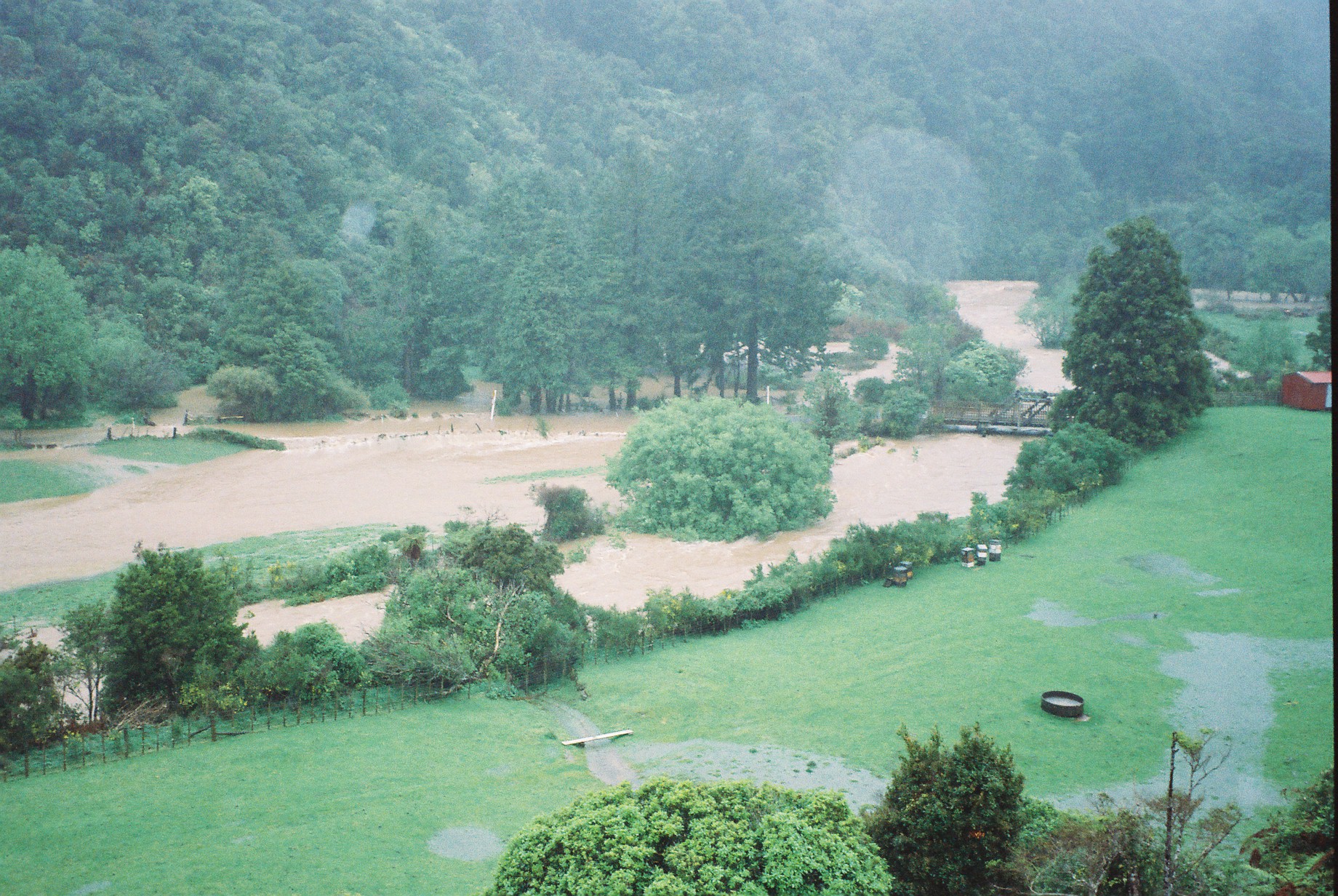 Flood, Karapoti; Akatarawa River West; upstream view 2.