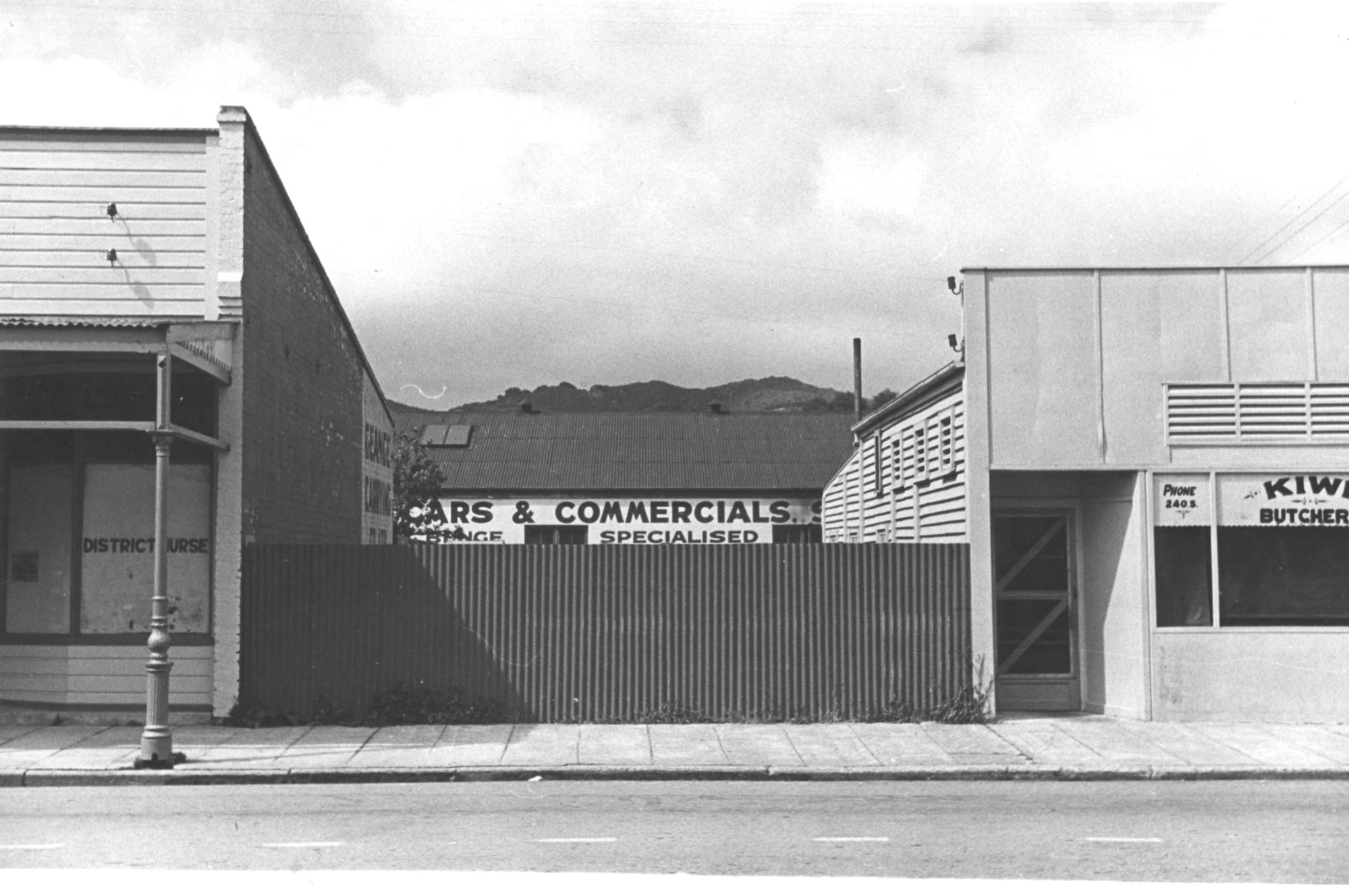 Main St, Upper Hutt, Jan. 1948; south side 19, District Nurse-Kiwi Butchery (R7)