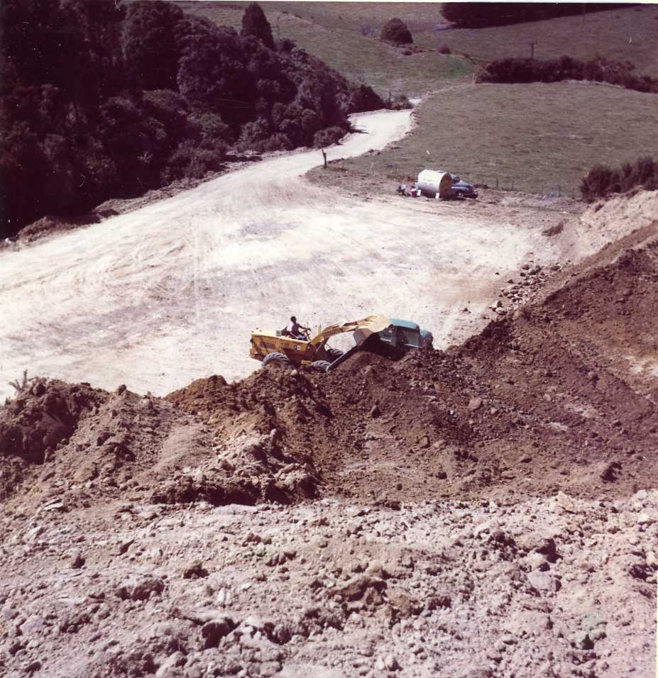 Totara Park; four-wheel-drive loader building stocks of topsoil?