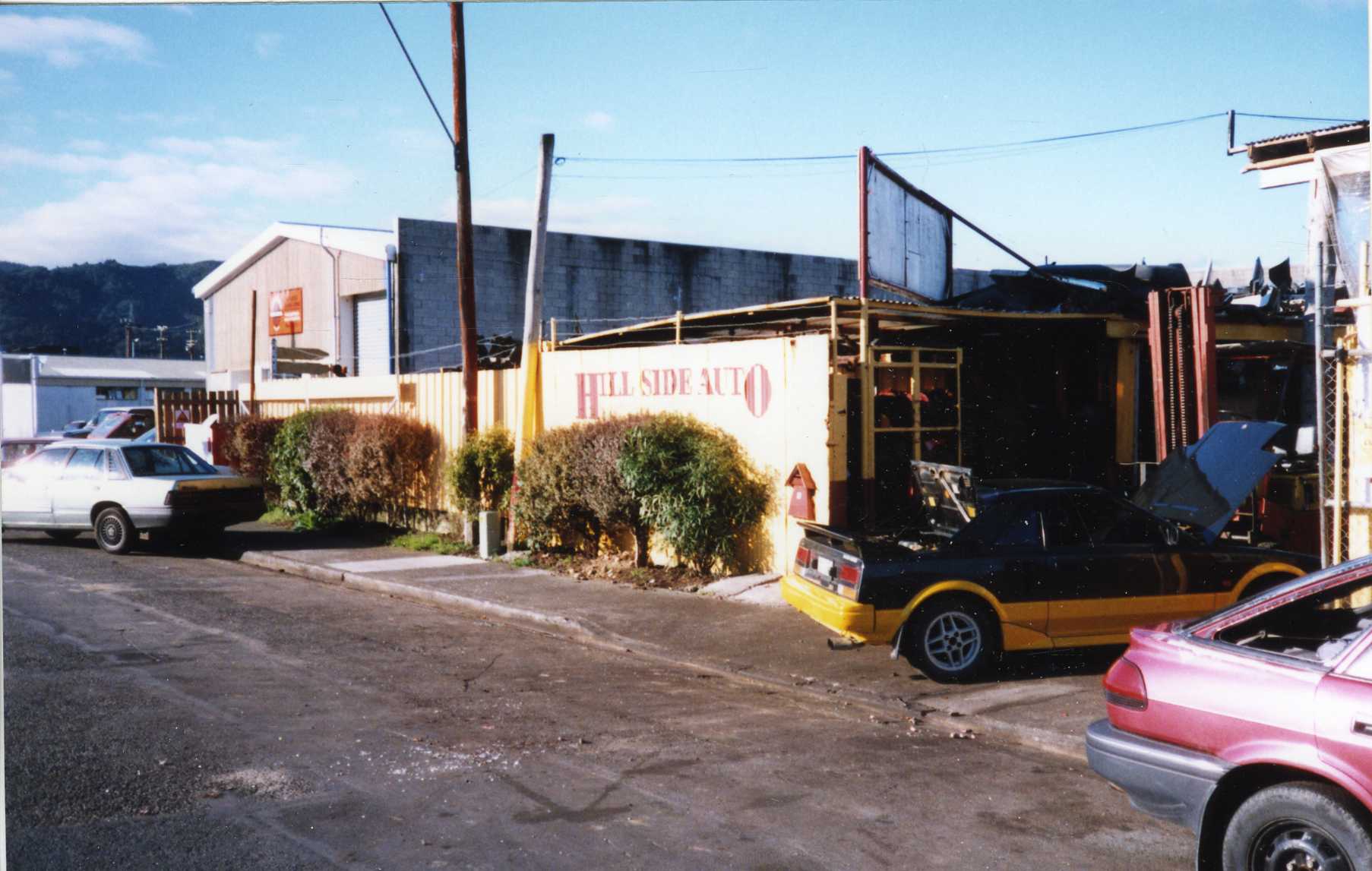 Blenheim Street; Hillside Auto Wreckers and Upper Hutt Metals.