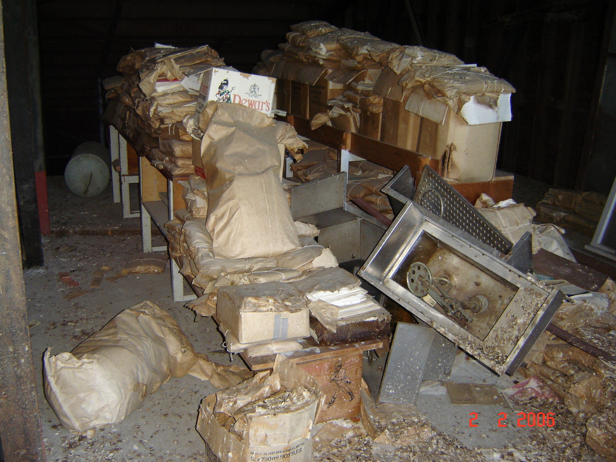 Trentham Racecourse; archives found under the grandstand roof. [P1-848-3612]