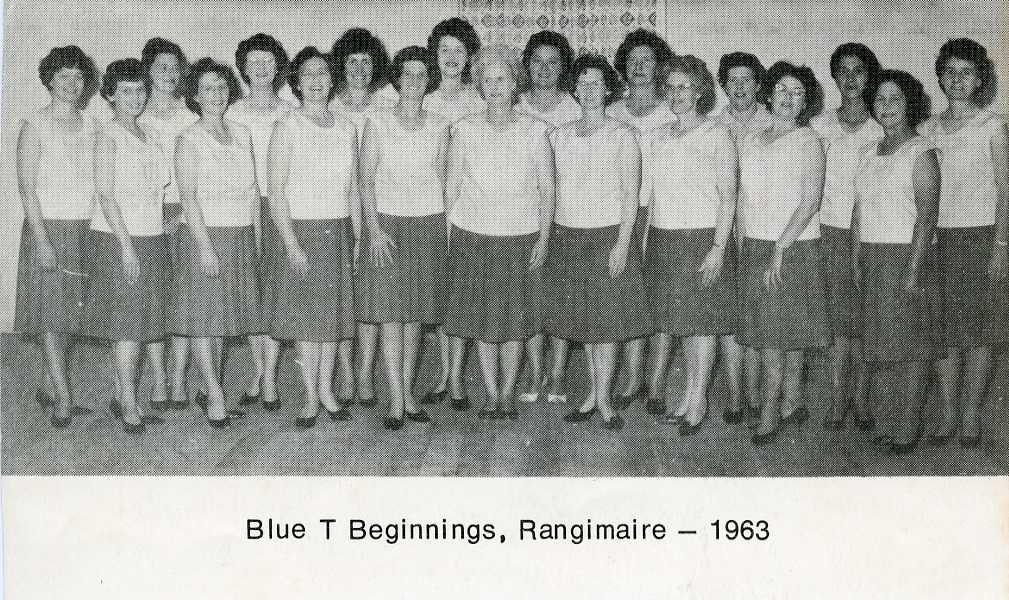 Blue Ts; group portrait, 1963; beginnings, Rangimarie.