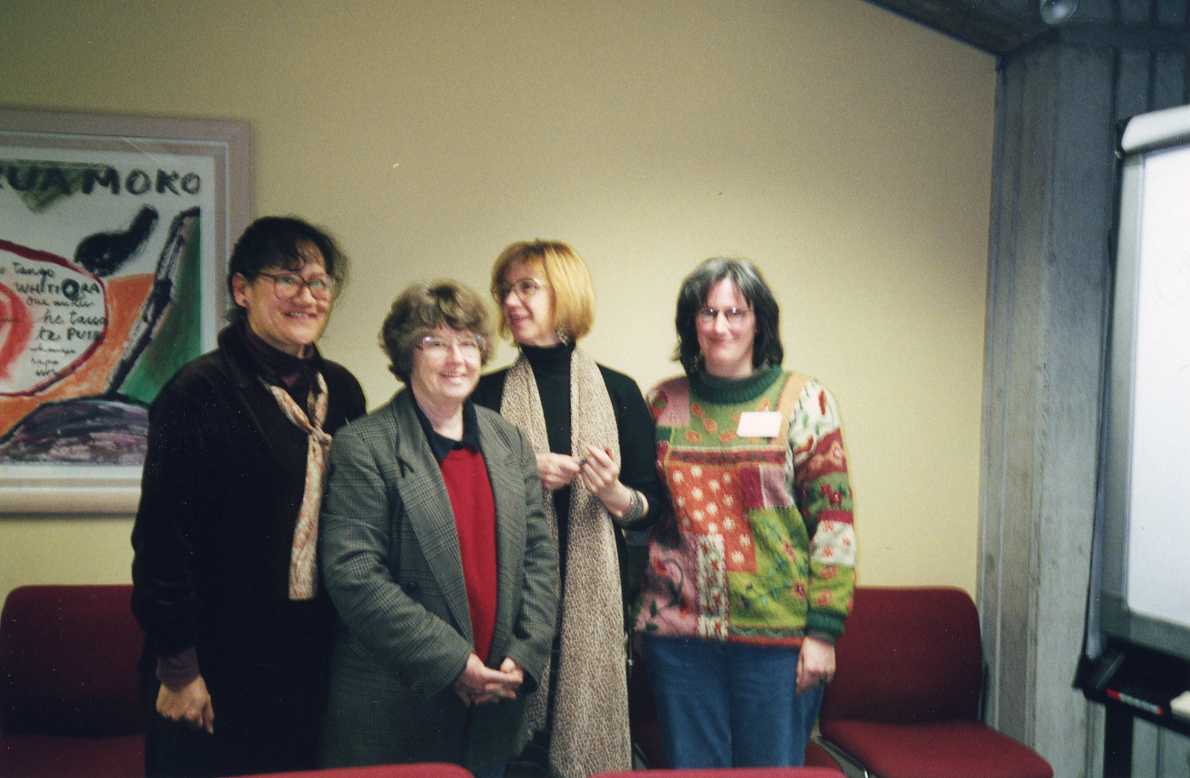 Oral history training, National Library; Meri Ahpene, Yvonne Airey, Judith Fyfe, Nicola Frean.
