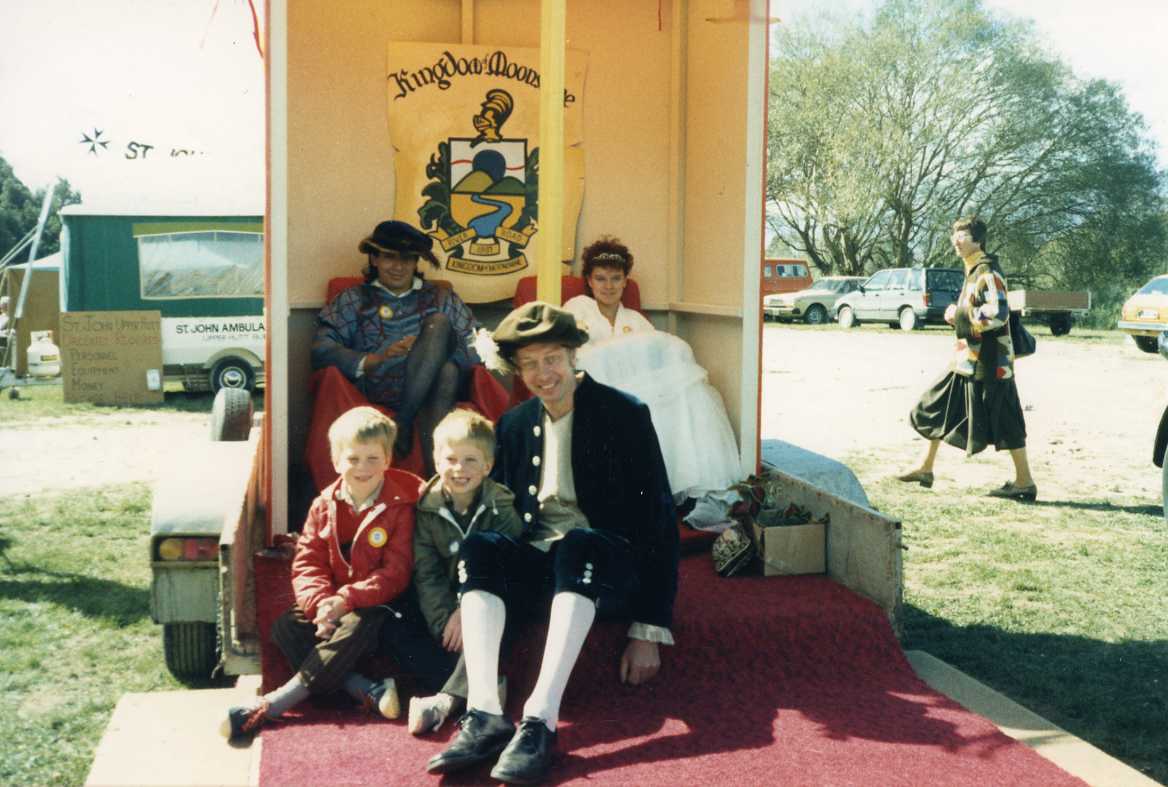 River Road opening; King of Moonshine; King's throne, prince &amp; princess.