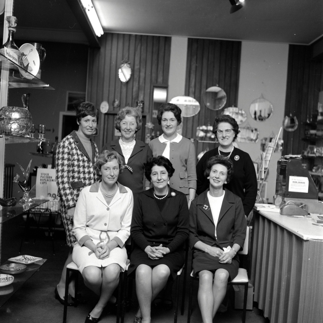 Hazelwoods; Helen Burgess retires; with her successors and fellow staff members.