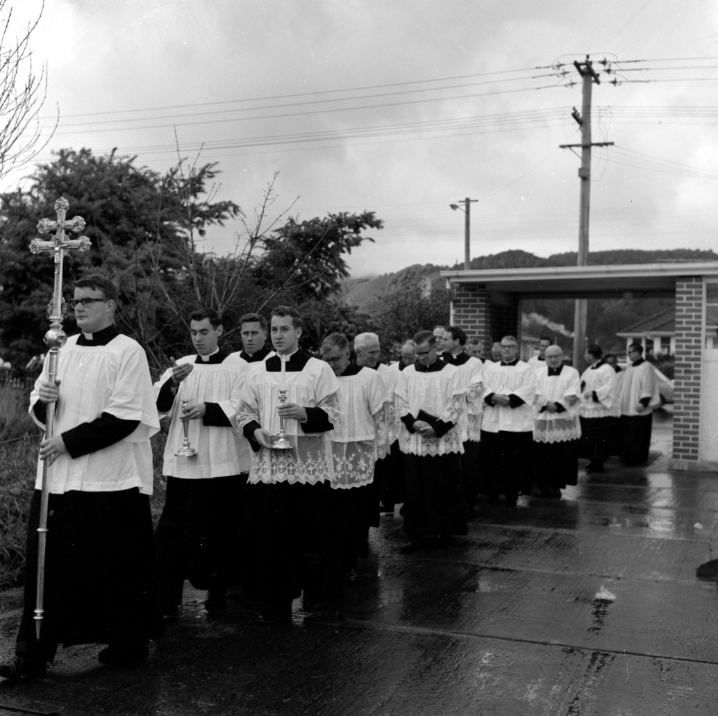 St Catherine's church; Archbishop McKeefry ordains Father Donoghue.