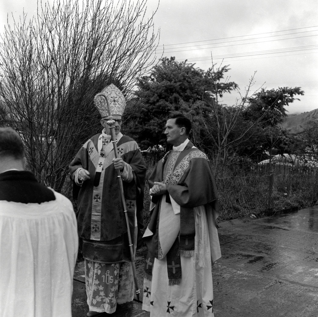 St Catherine's church; Archbishop McKeefry ordains Father Noel Donoghue.