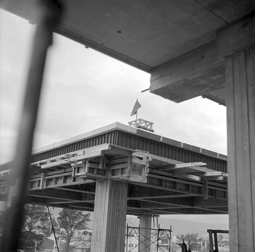 City Council administration building; topping off.