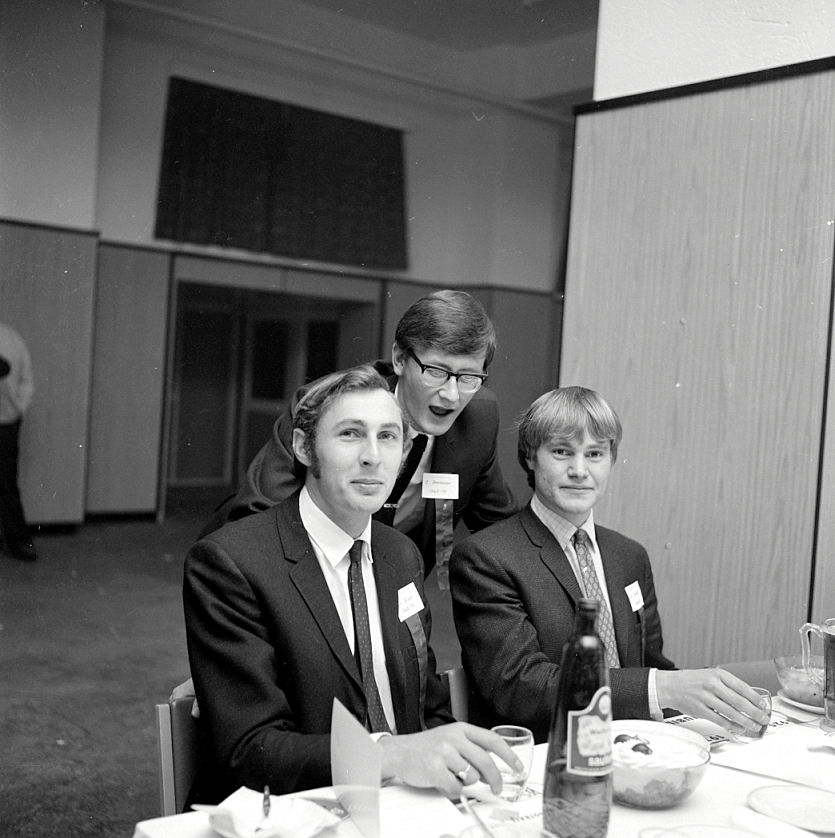 Upper Hutt Rugby Club jubilee dinner group; Allan Gillies, Colin ...