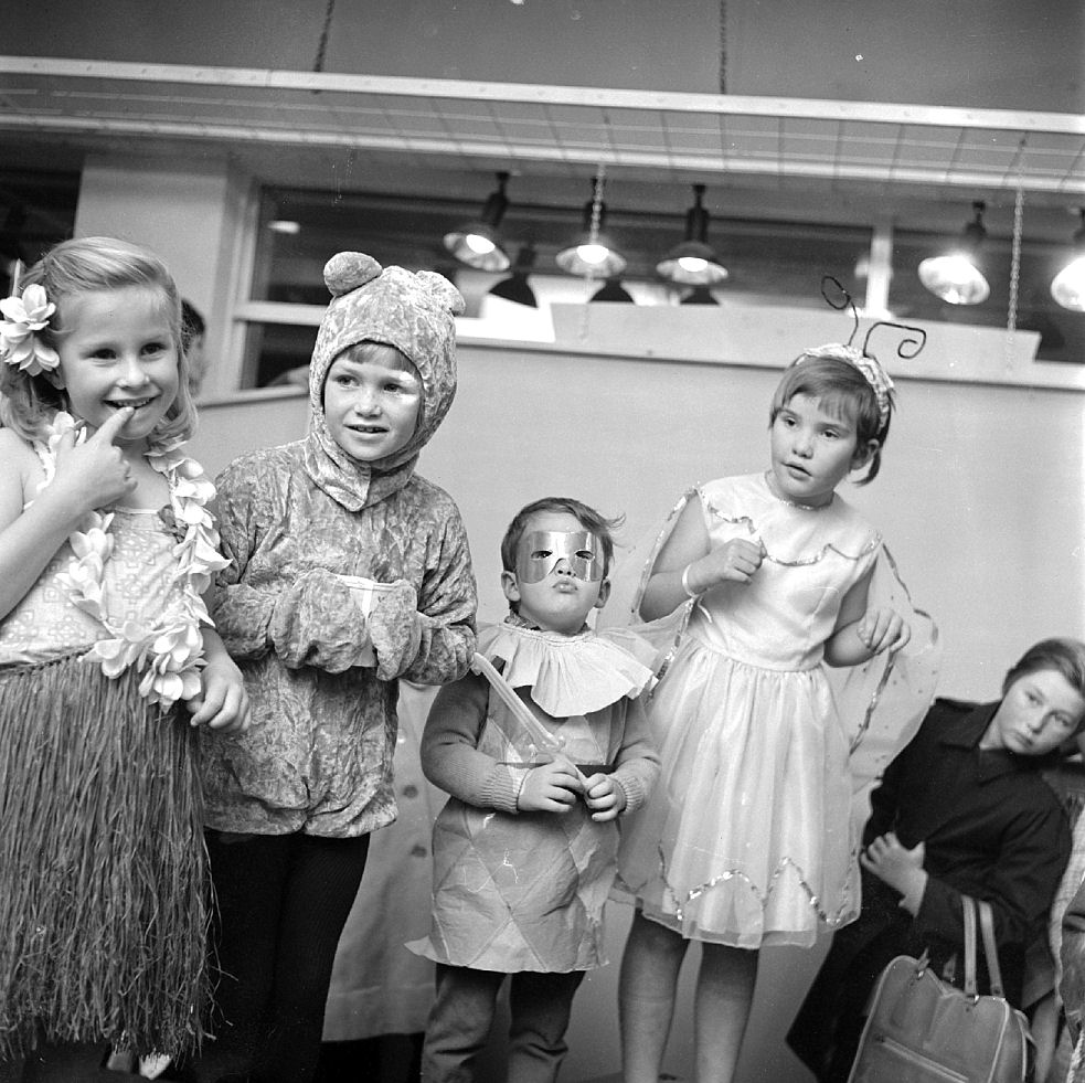 Hazelwoods Women's Day fancy dress entrants.